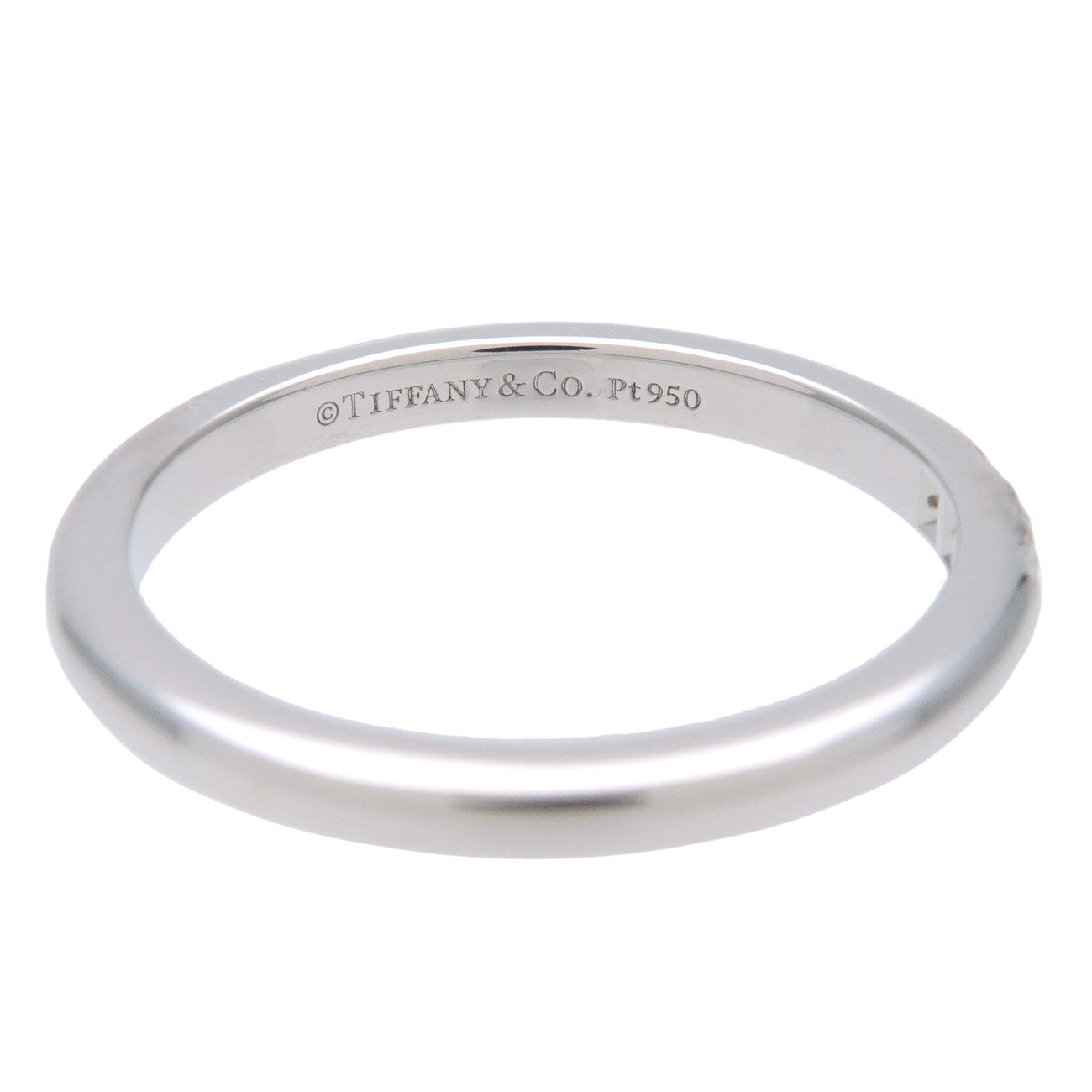 Tiffany & Co Classic Band 3P Diamond Ring PT950 Platinum US5 EU49