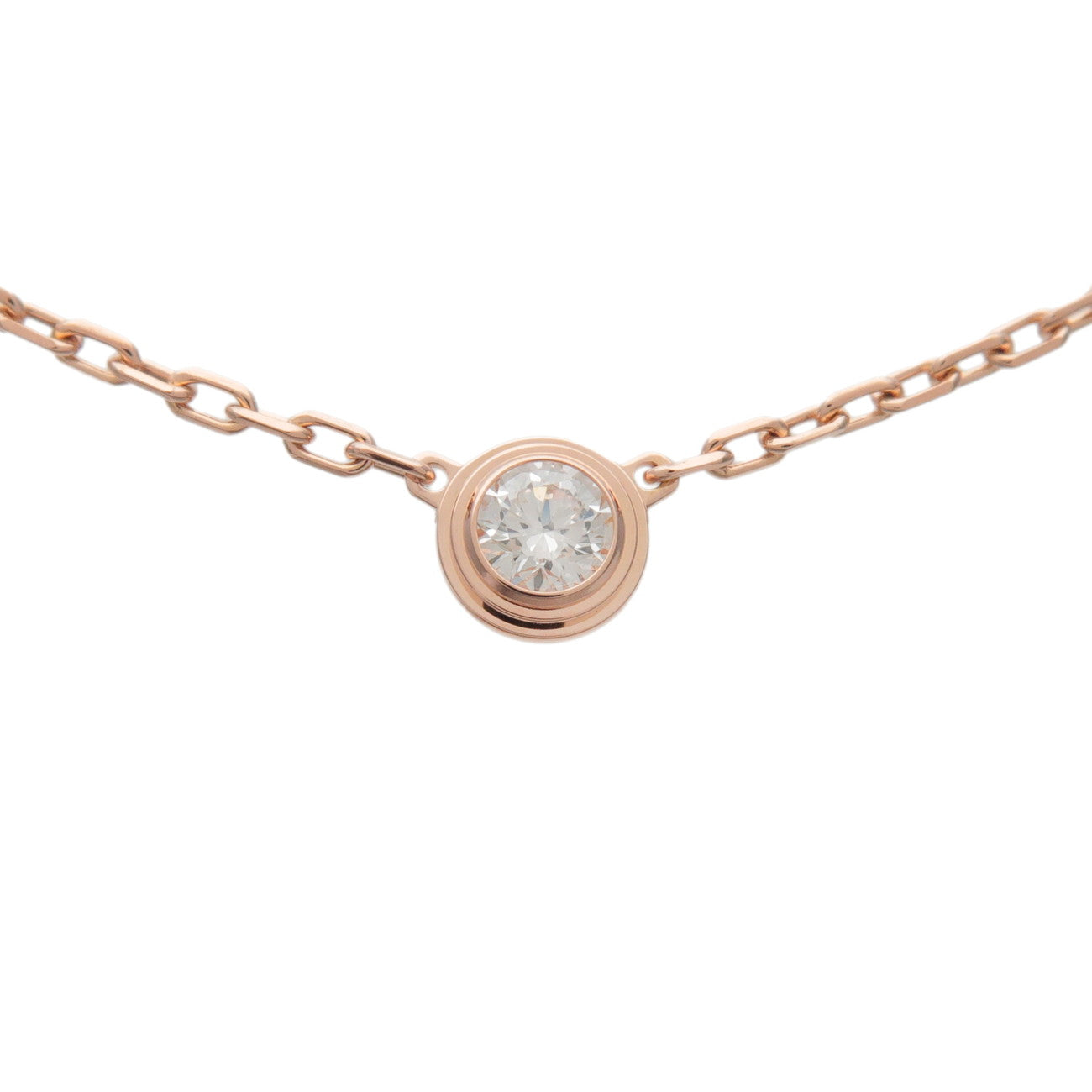 Cartier D'amour 1P Diamond Necklace SM K18 750PG Rose Gold