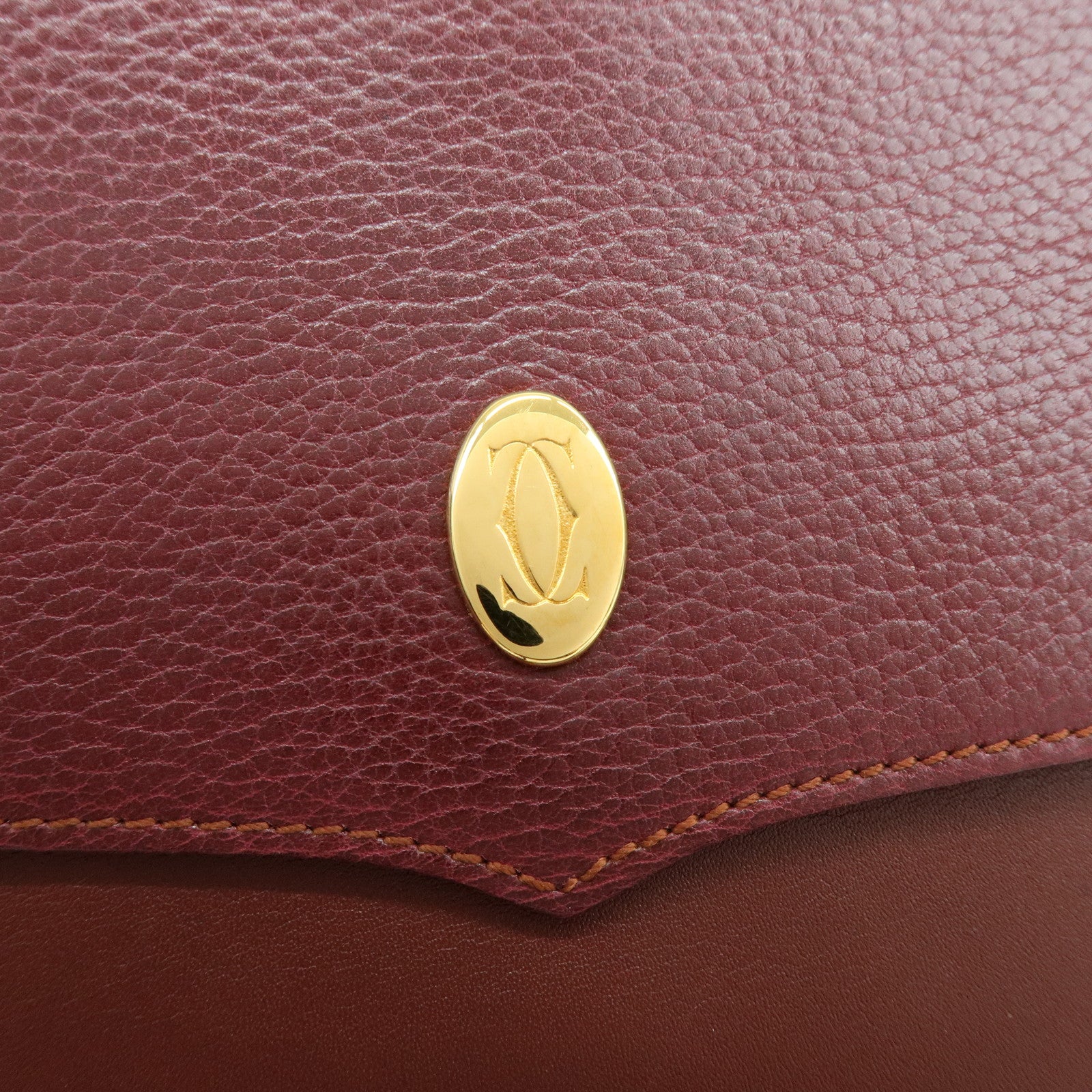 Cartier Must de Cartier Leather Shoulder Bag Crossbody Bag Bordeaux