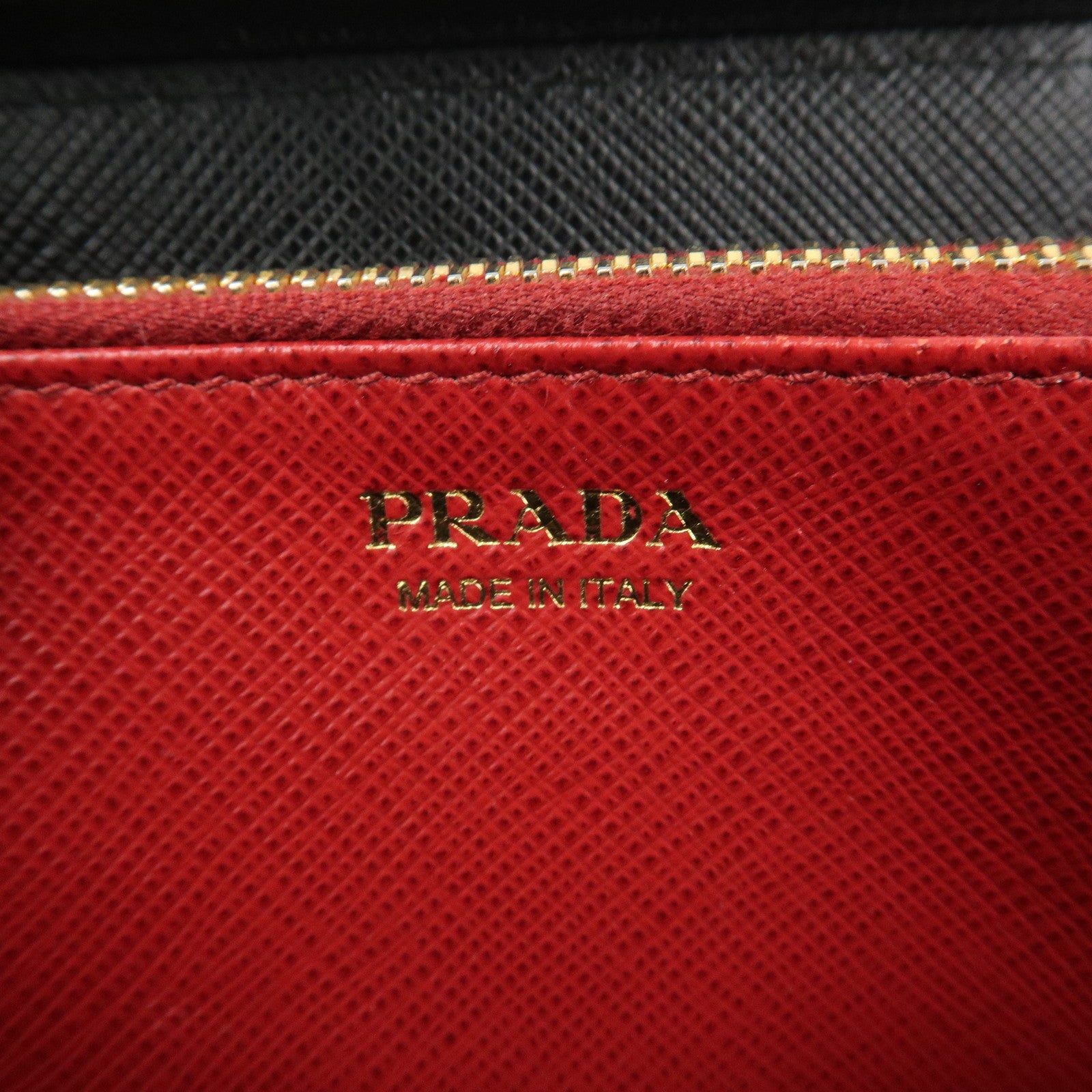 PRADA Logo Saffiano Leather Zippy Long Wallet Black 1ML506