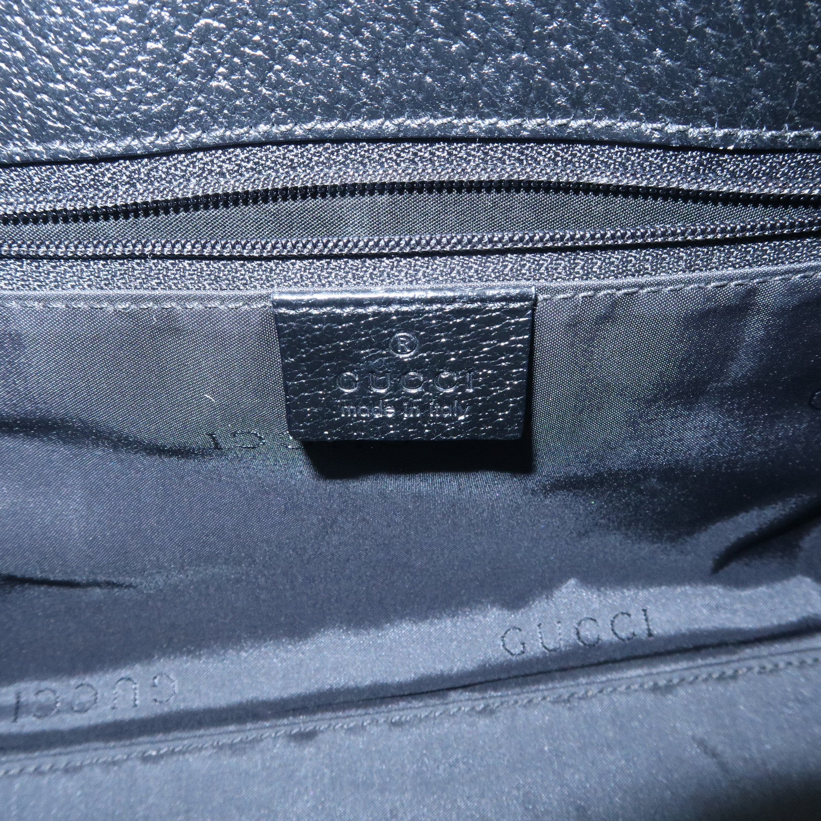 GUCCI Jackie Leather Hand Bag Black 002.1068