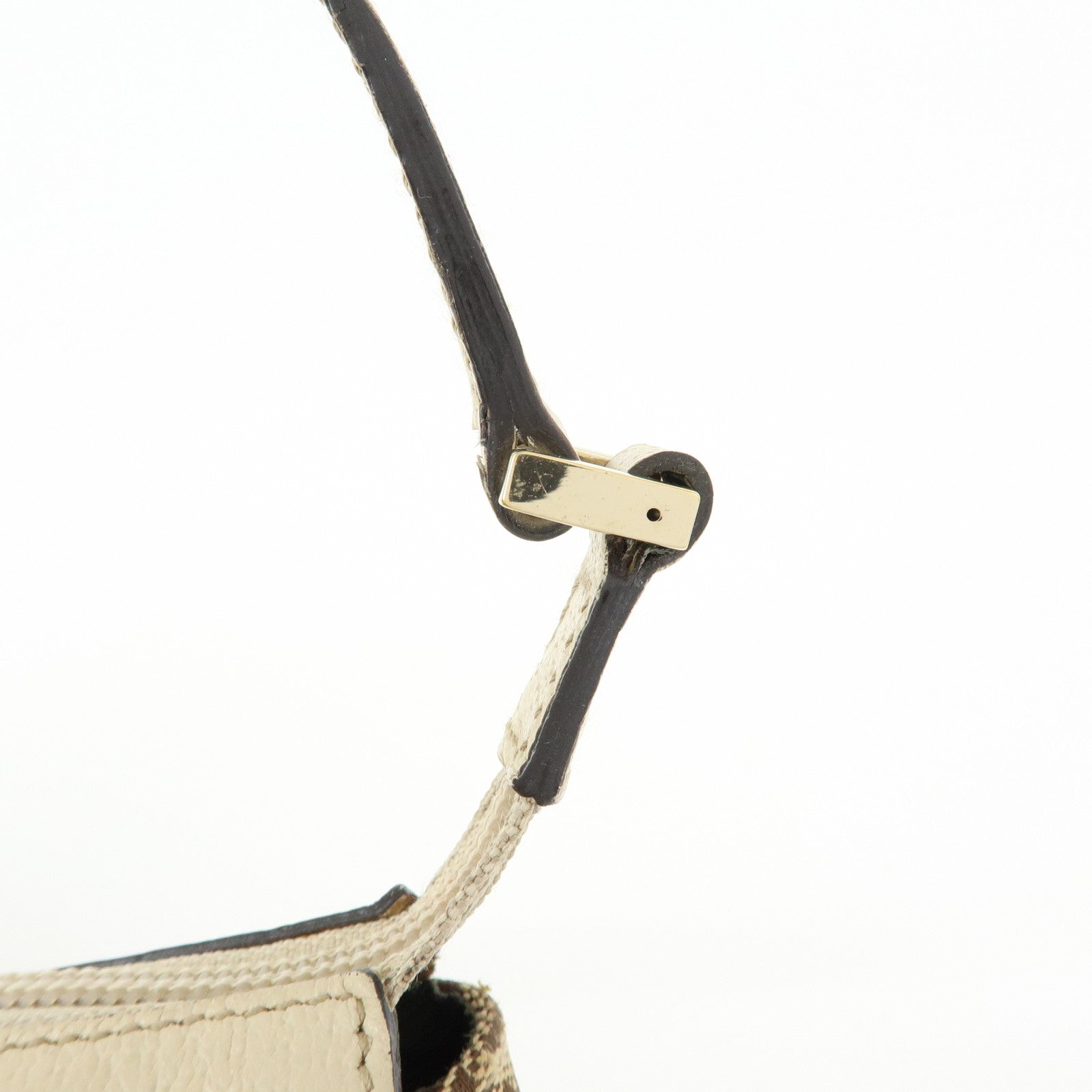 GUCCI GG Canvas Leather Hand Bag Beige Ivory 145750