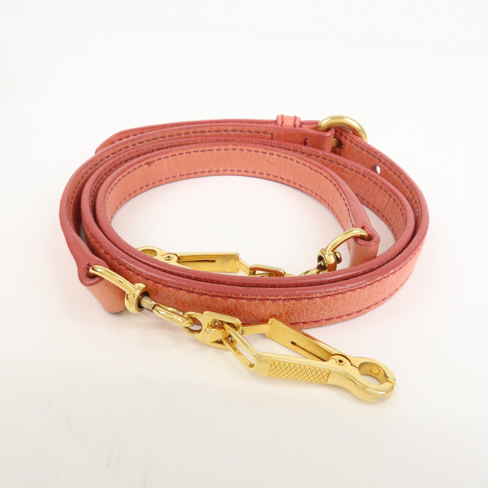 MIU MIU Leather 2Way Bag Hand Bag Shoulder Bag Crossbody Bag Pink