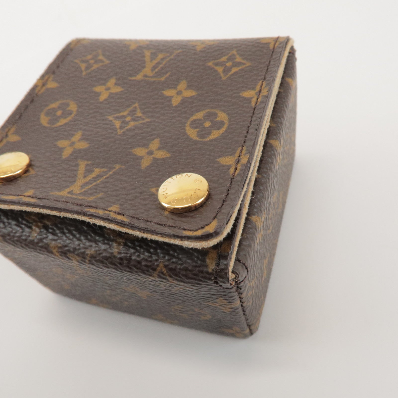 Louis Vuitton Monogram Set of 2 Ring Case Jewelry Case Brown