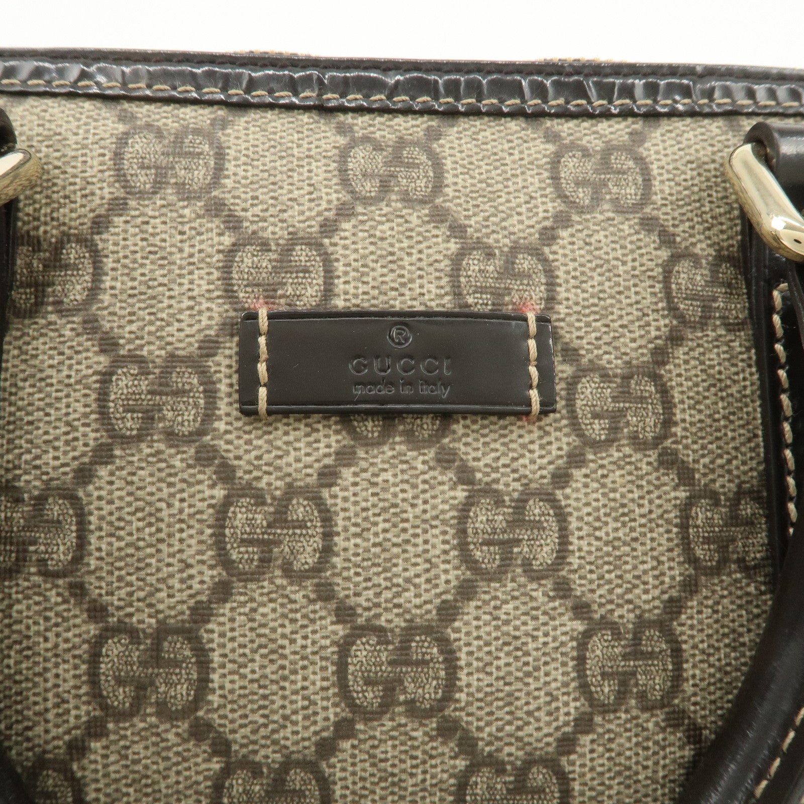 GUCCI GG Spream Patent Leather Mini Boston Bag Beige 193604