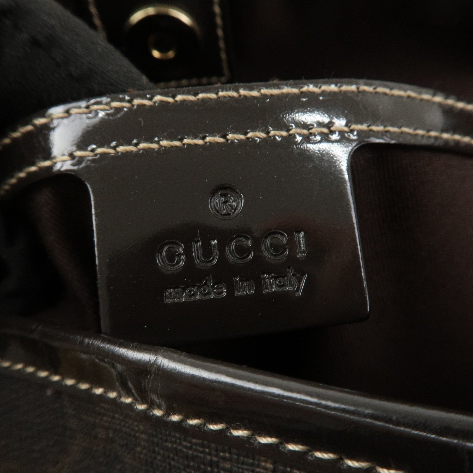 GUCCI GG Supreme Tote Bag Shoulder Bag Dark Brown 197953