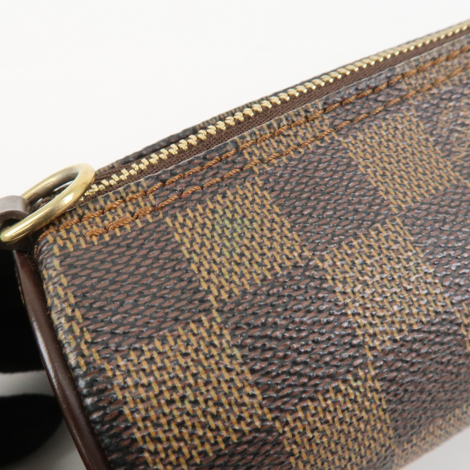 Louis Vuitton Damier Leather Mini Pouch for Papillon Bag Brown