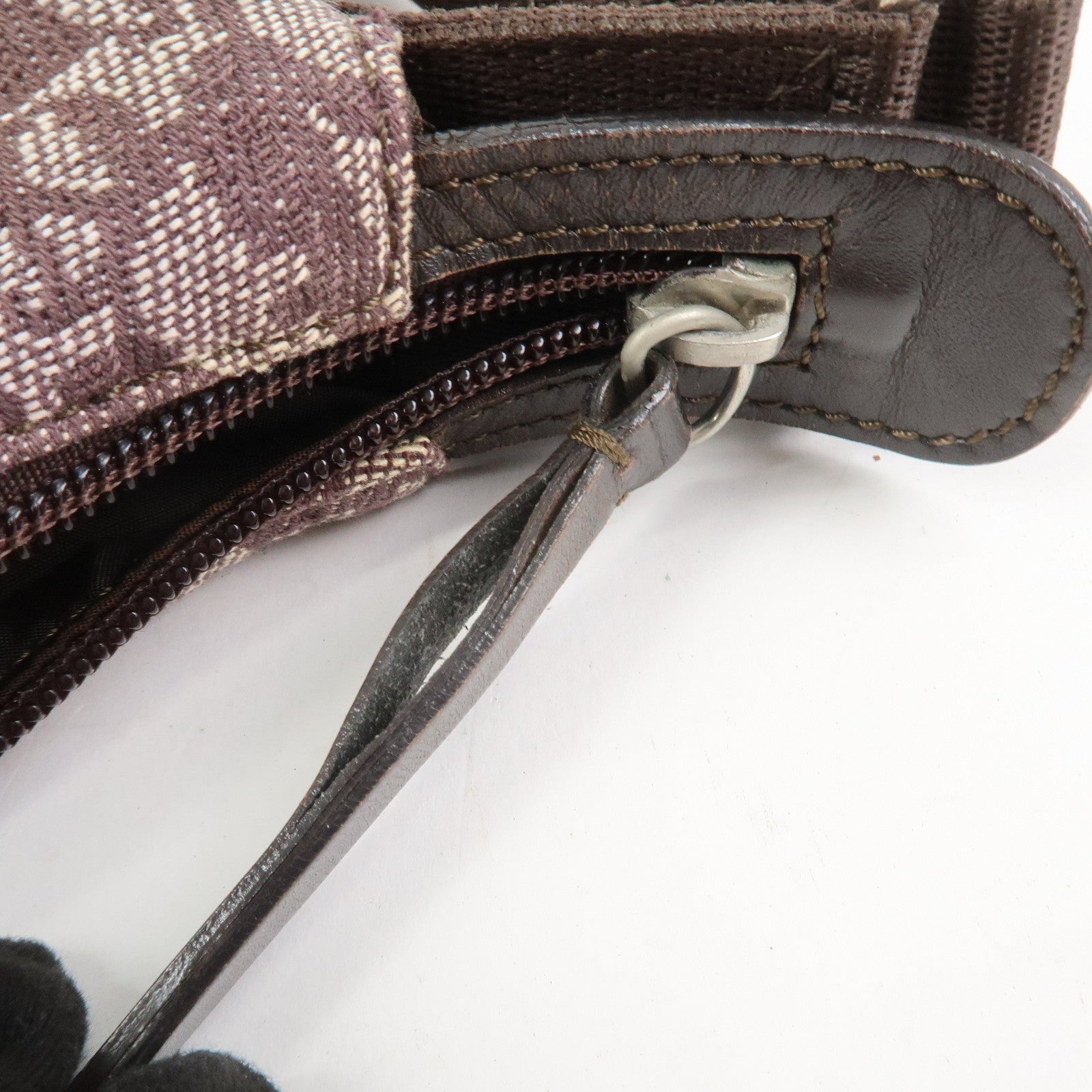 Christian Dior Trotter Jacguard Canvas Shoulder Crossbody Bag Brown