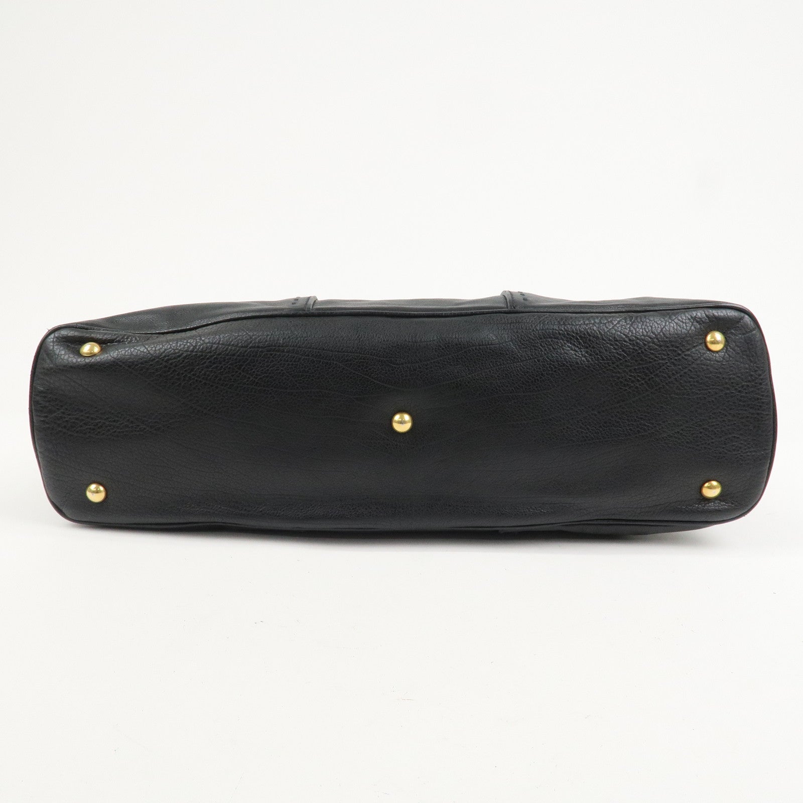 SAINT LAURENT PARIS Leather Muse Hand Bag Shoulder Bag Black