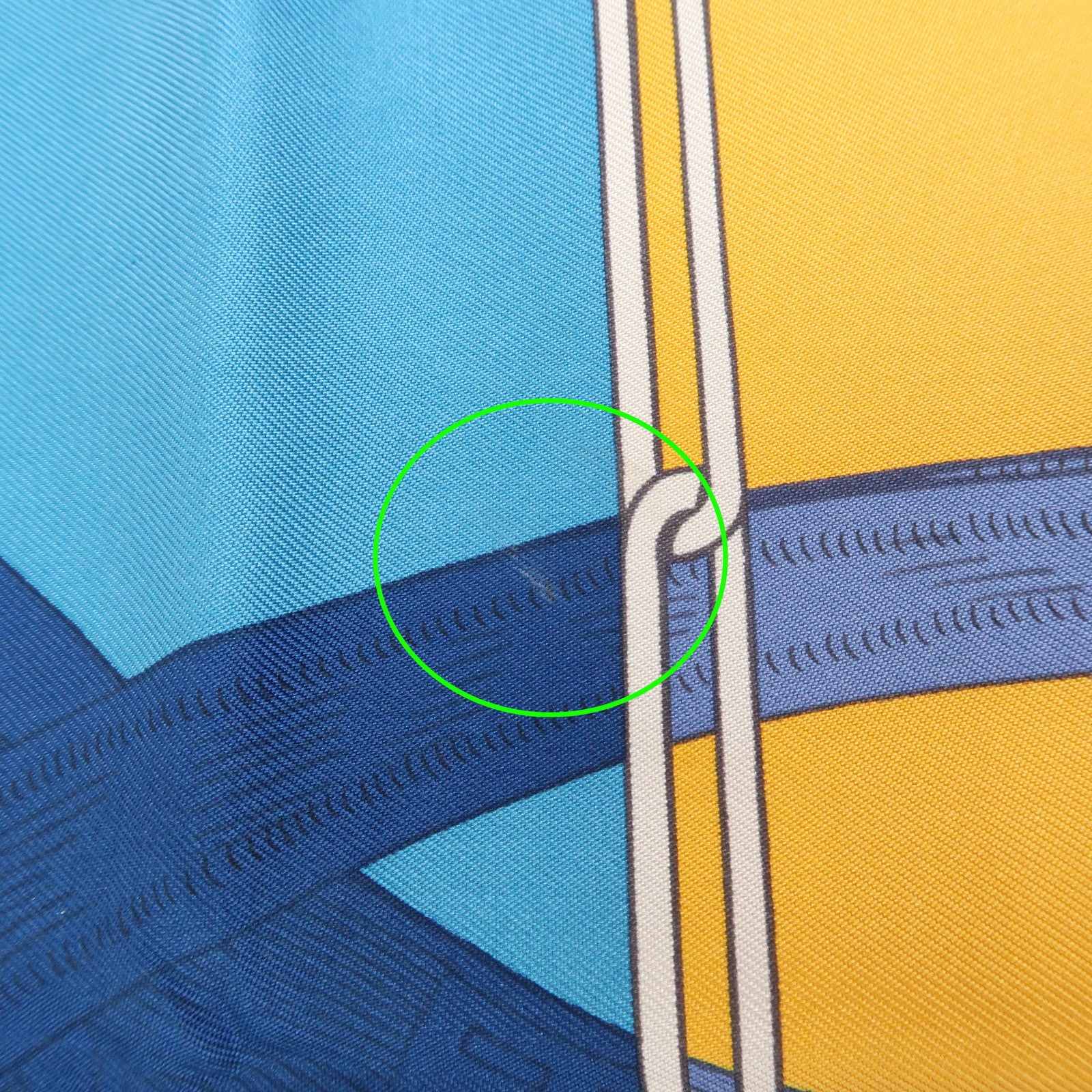 HERMES Carre 90 Silk 100% Scarf DELLA CAVALLERIA Blue Brown