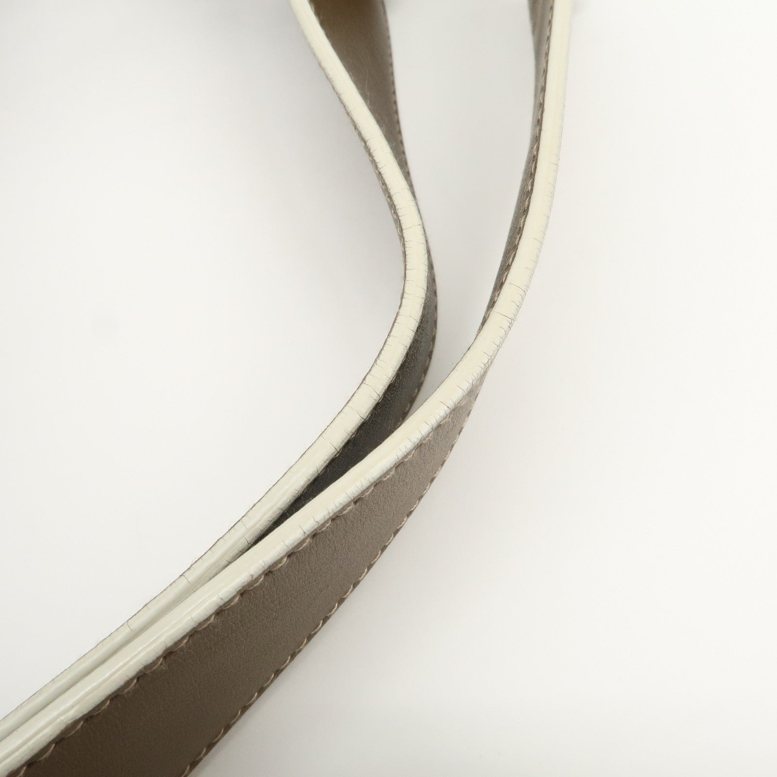 Ferragamo Gancini Canvas Leather Tote Bag Shoulder Bag Beige Brown