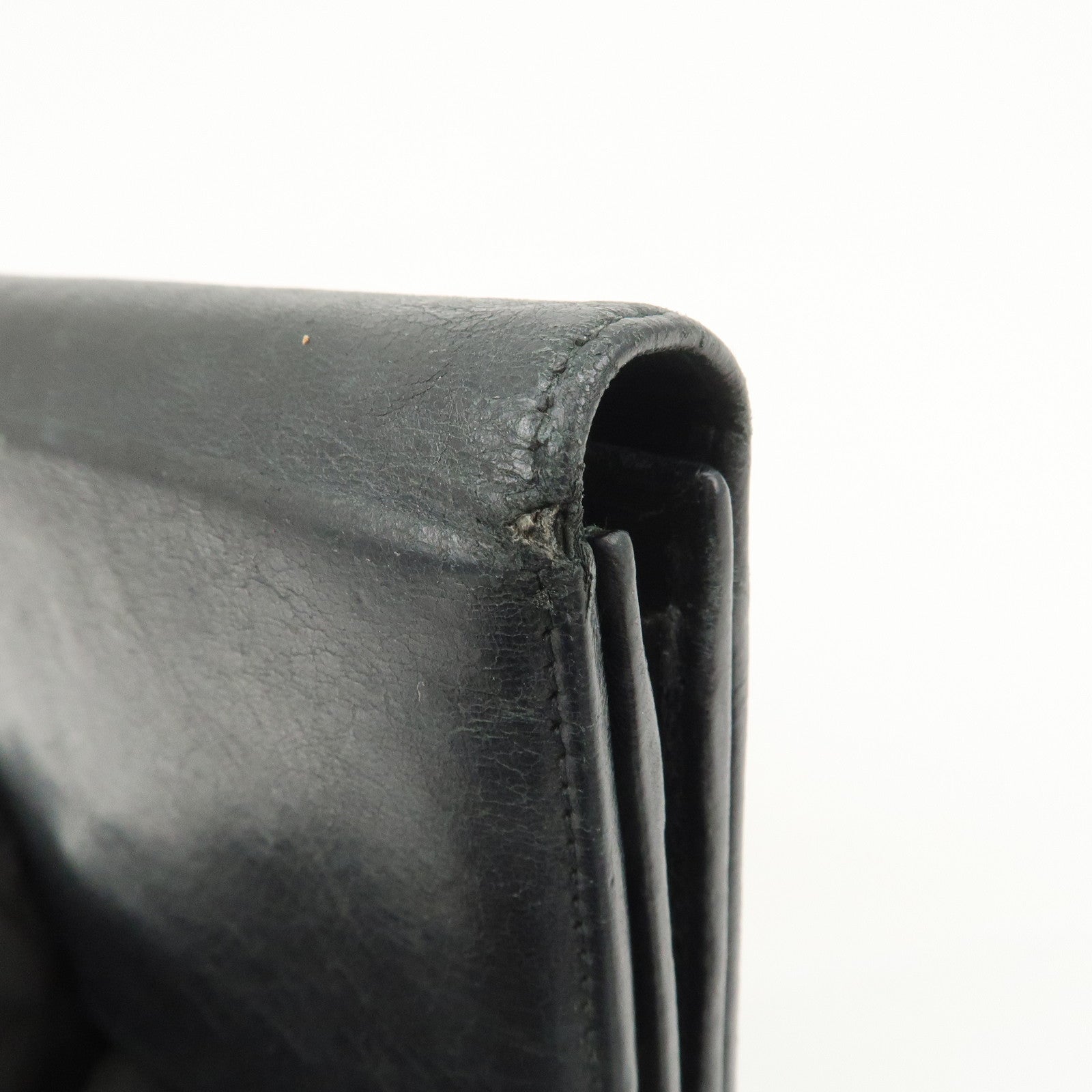 BALENCIAGA Logo Leather Giant Continental Long Wallet Black 253054