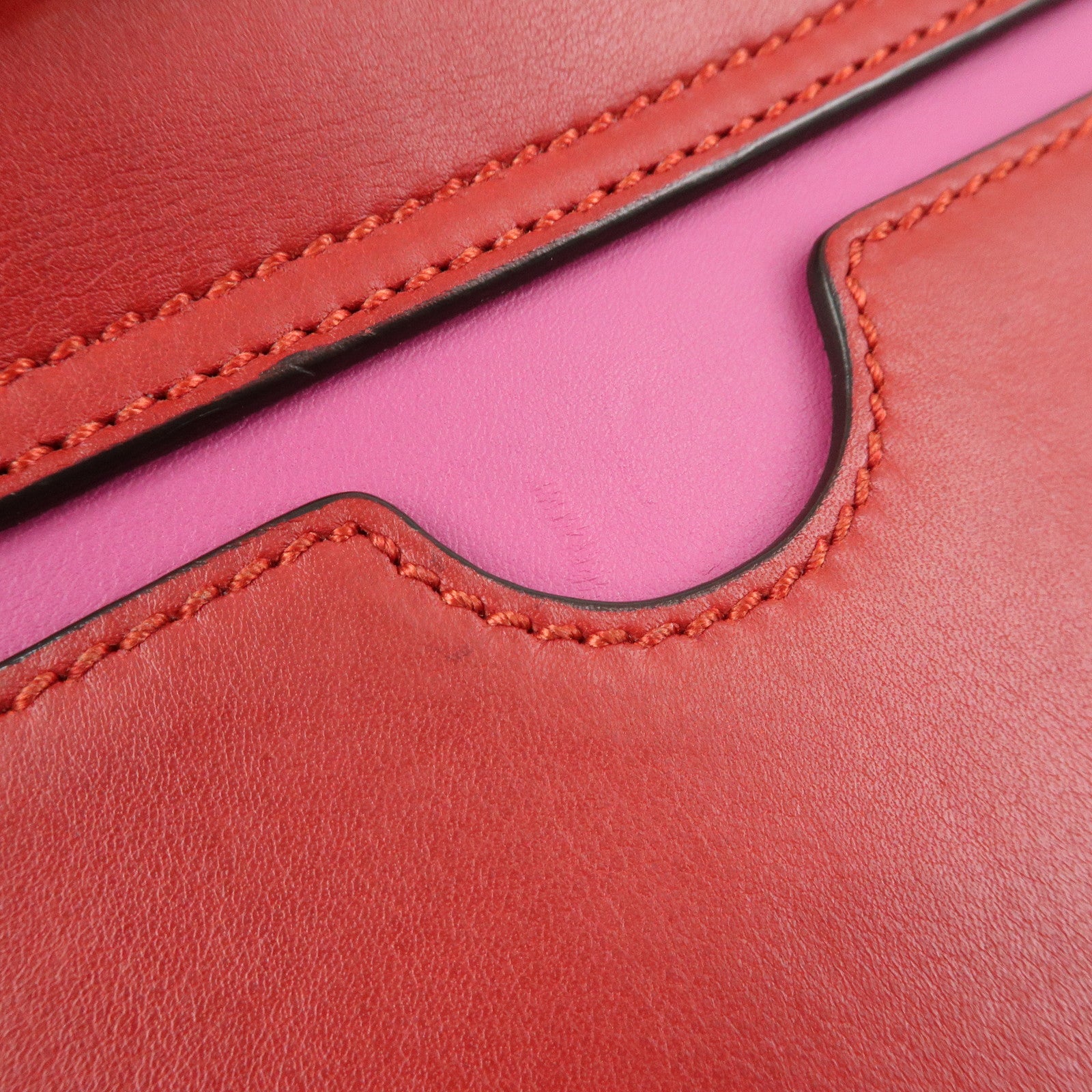 GUCCI Leather Chain Shoulder Bag Crossbody Bag Pink Red 409487