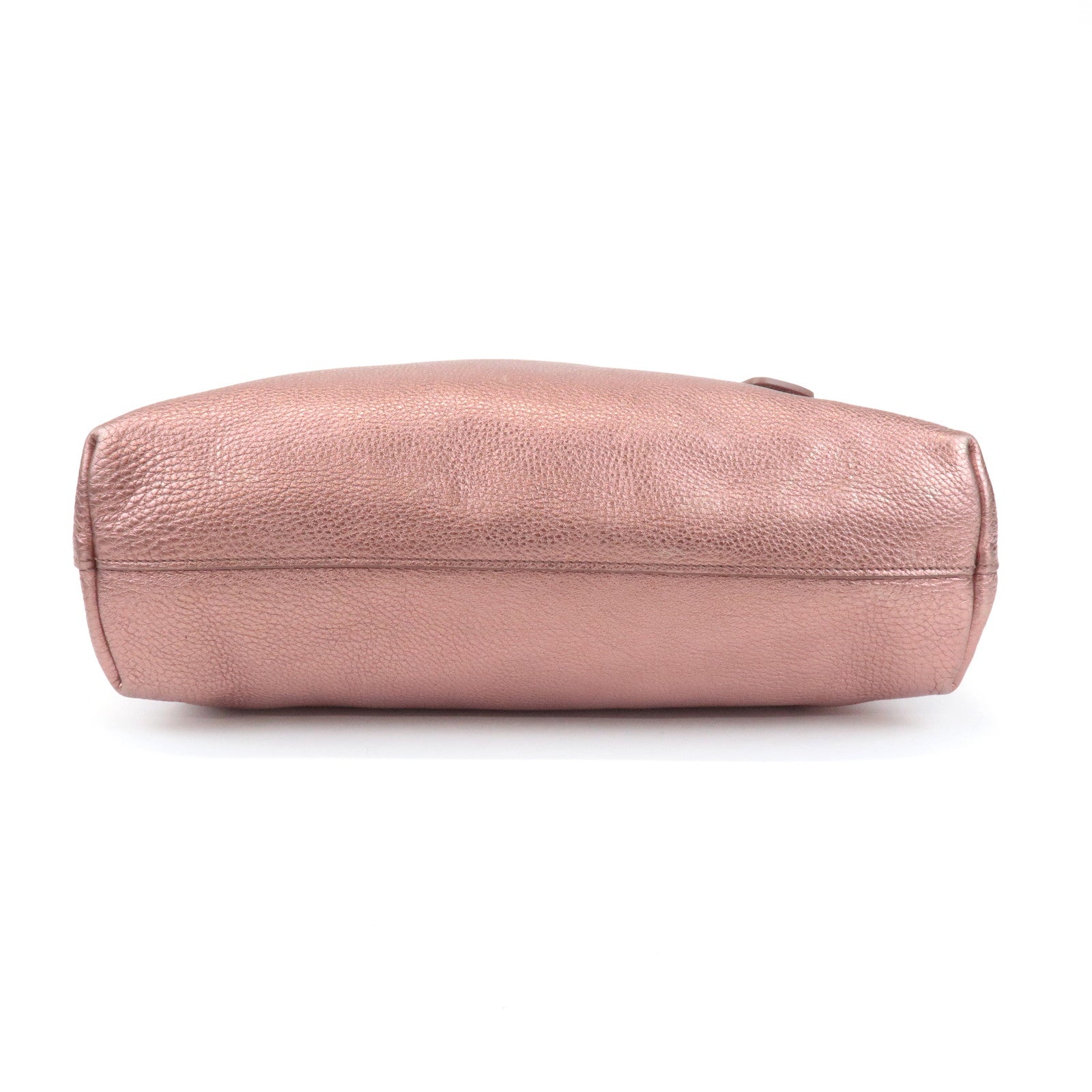 PRADA Leather 2Way Tote Bag Shoulder Bag Metallic Pink BN1713 Used