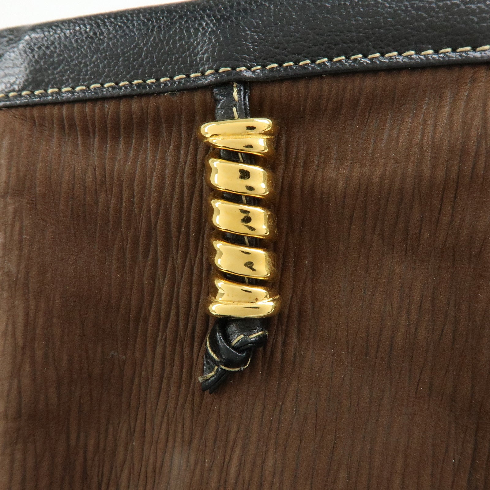 LOEWE Velazquez Suede Leather Pouch Glasses Case Brown Black