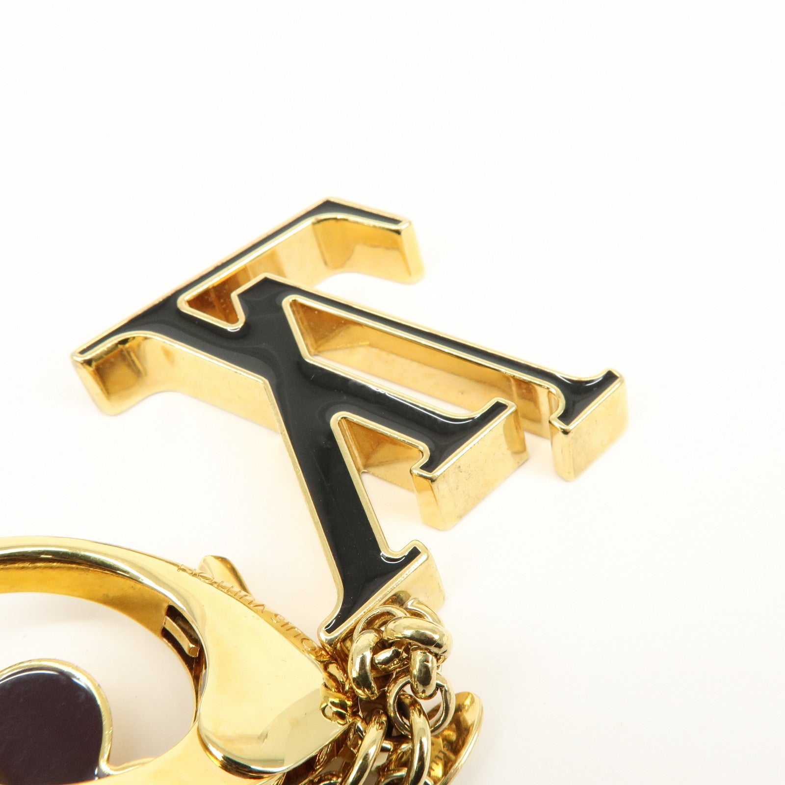 Louis Vuitton Fleur de Monogram Key Chain Bag Charm Gold M67119