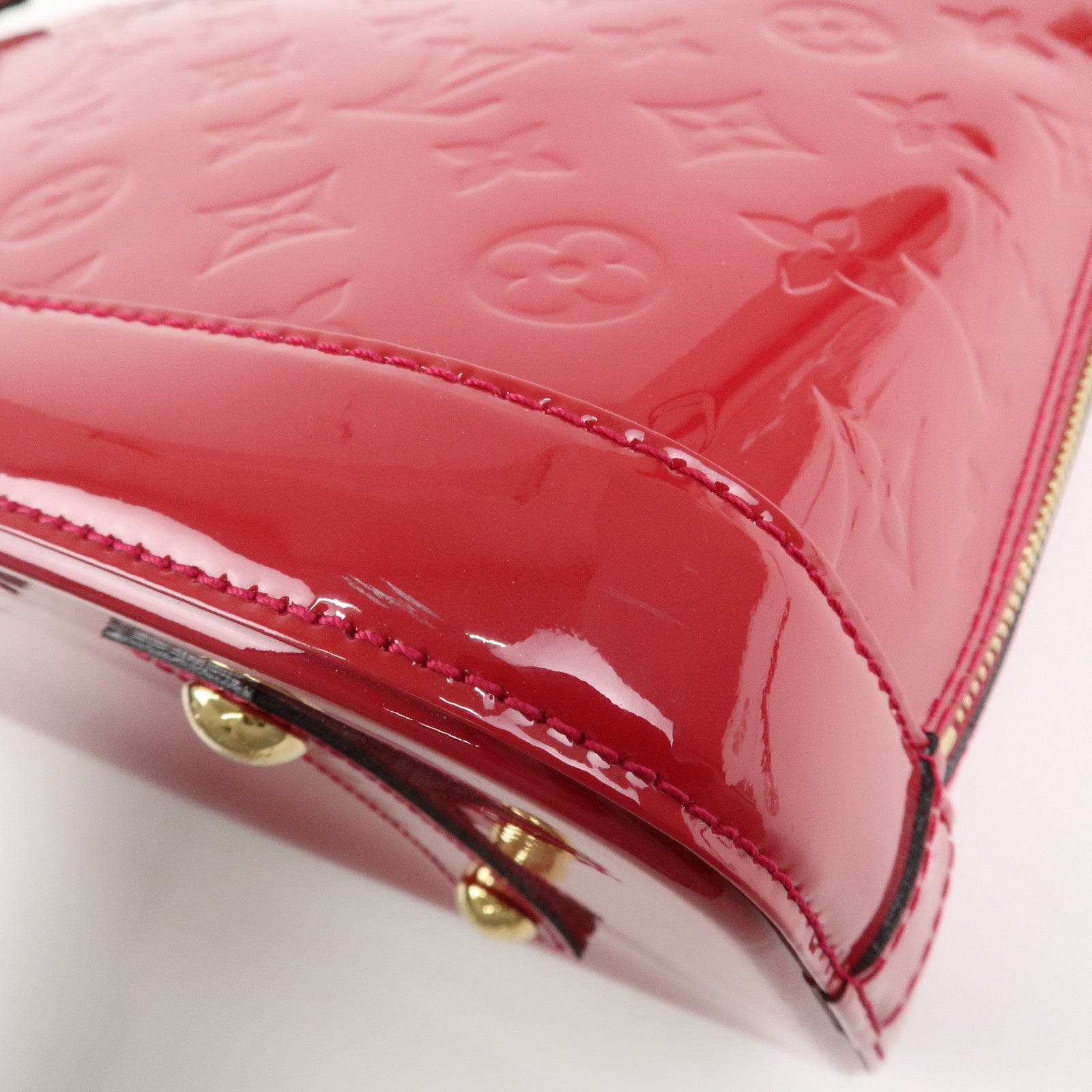 Louis Vuitton Monogram Vernis Alma PM Hand Bag Red M91693 Used