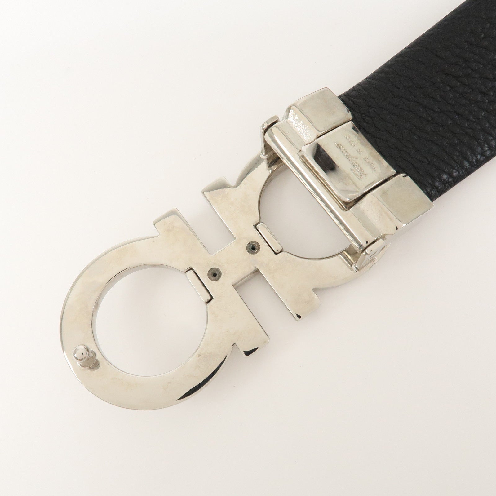 Ferragamo Gancini Logo Leather Belt Brown