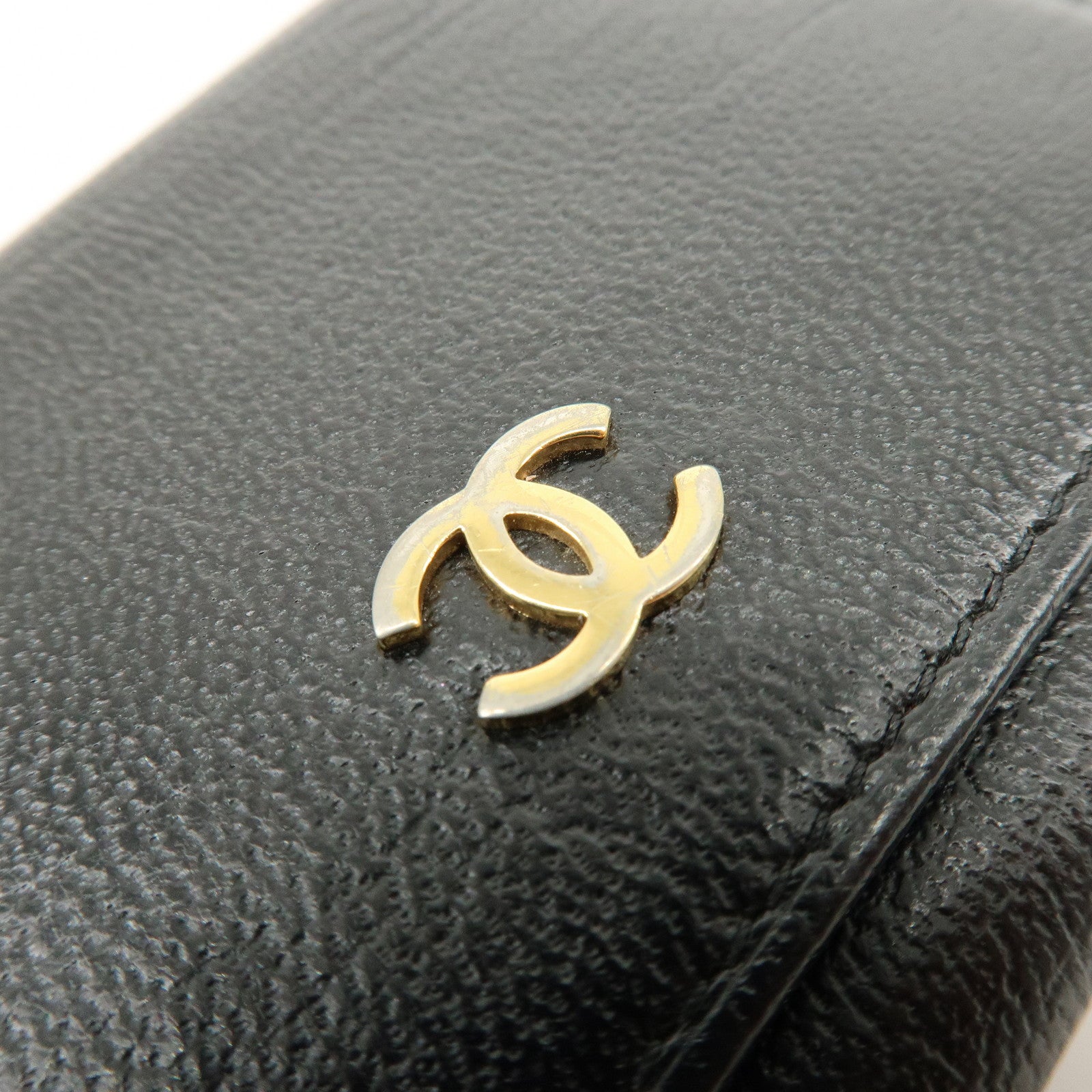 CHANEL COCO Mark Leather Key Case Key Holder Black