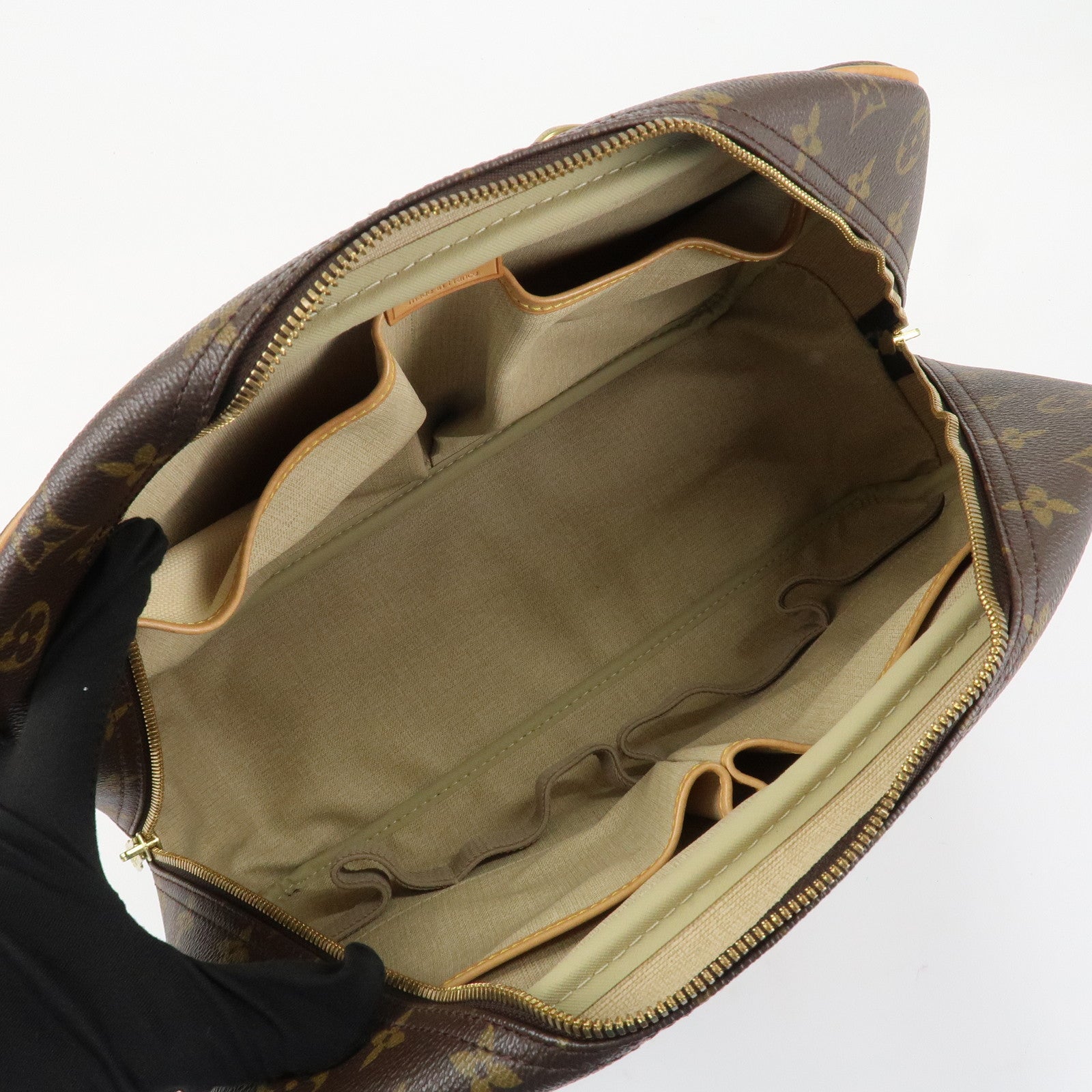 Louis Vuitton Leather Canvas Monogram Deauville Hand Bag M47270 Used