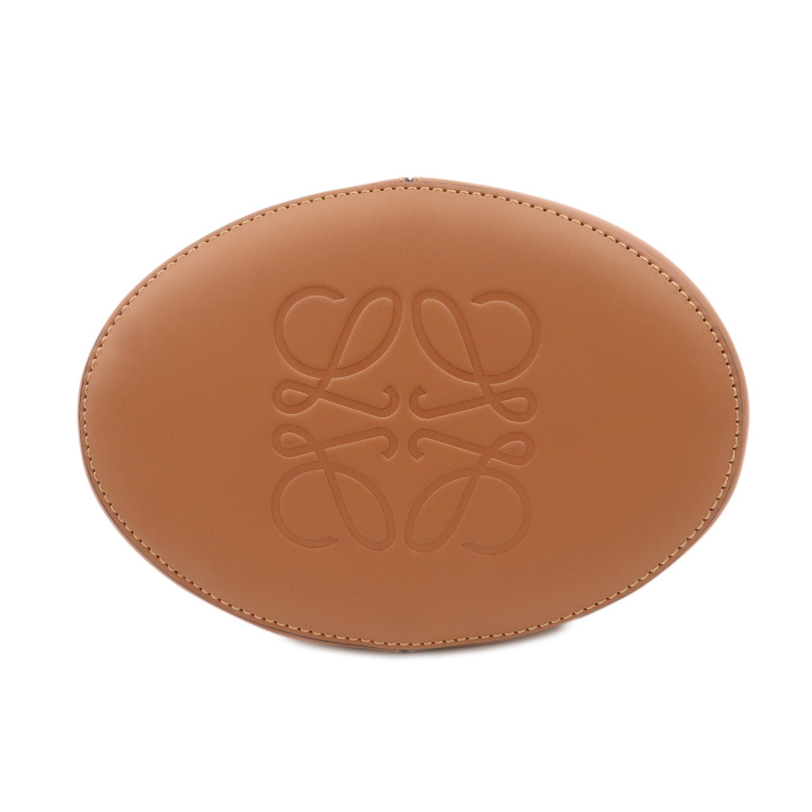 LOEWE Balloon Leather Canvas Crossbody Bag Small Natural Brown