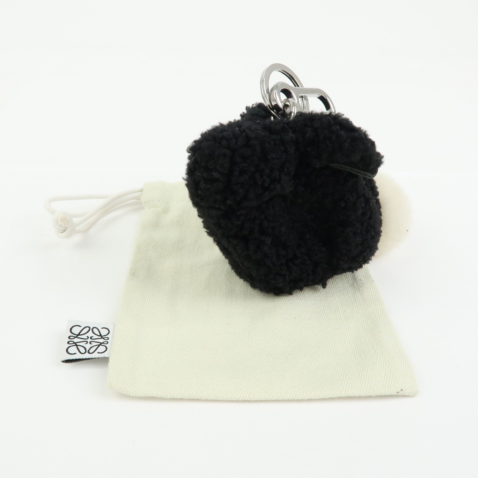 LOEWE Leather Rabbit Coin Case Coin Purse Black White
