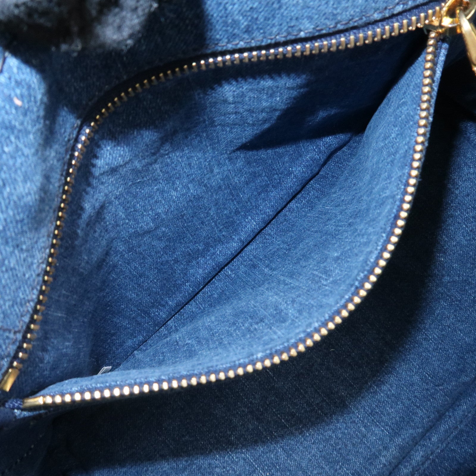 PRADA Logo Canapa Mini Denim 2Way Tote Bag Shoulder Bag Blue 1BG439 Used