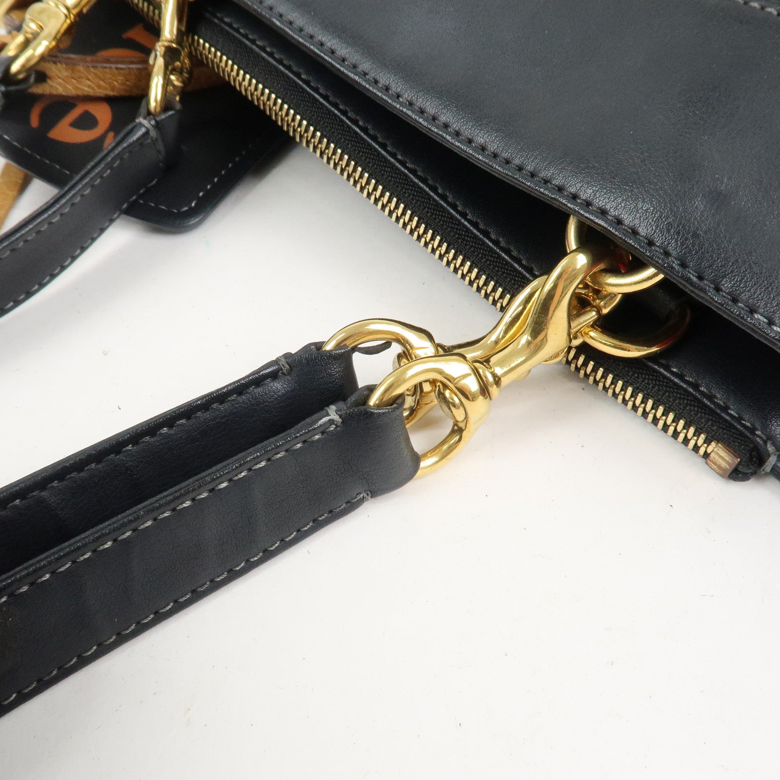 Chloe Eden Leather Tassel Shoulder Bag Hand Bag Black