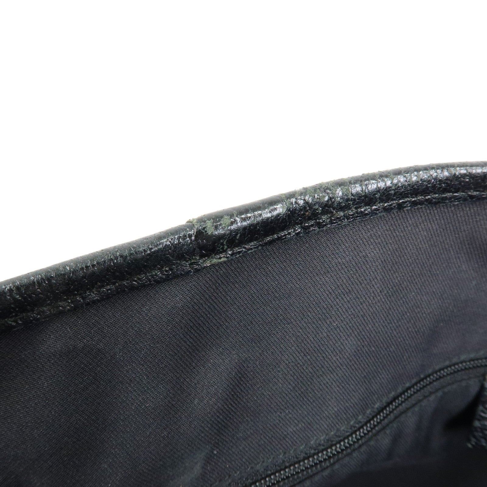 GUCCI Sherry Nylon Leather Tote Bag Hand Bag Black 145758