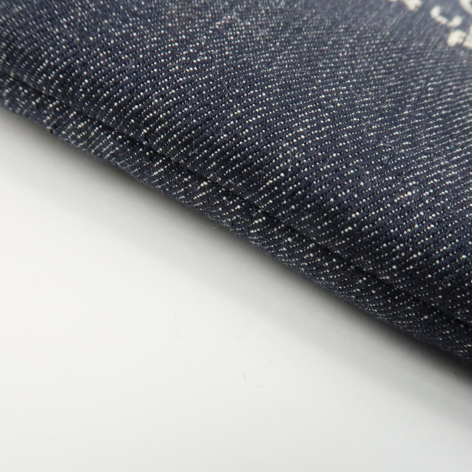 CHANEL Deauville Canvas Denim Clutch Bag Pouch Denim A80802