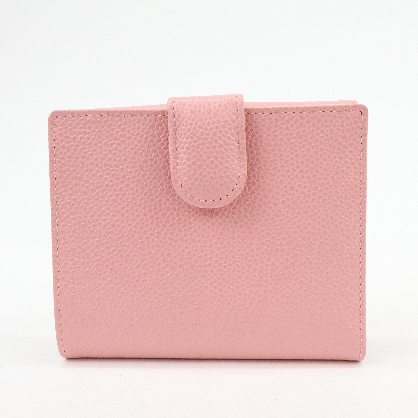 CHANEL COCO Mark Caviarskin Bi-fold Wallet Compact Wallet Pink