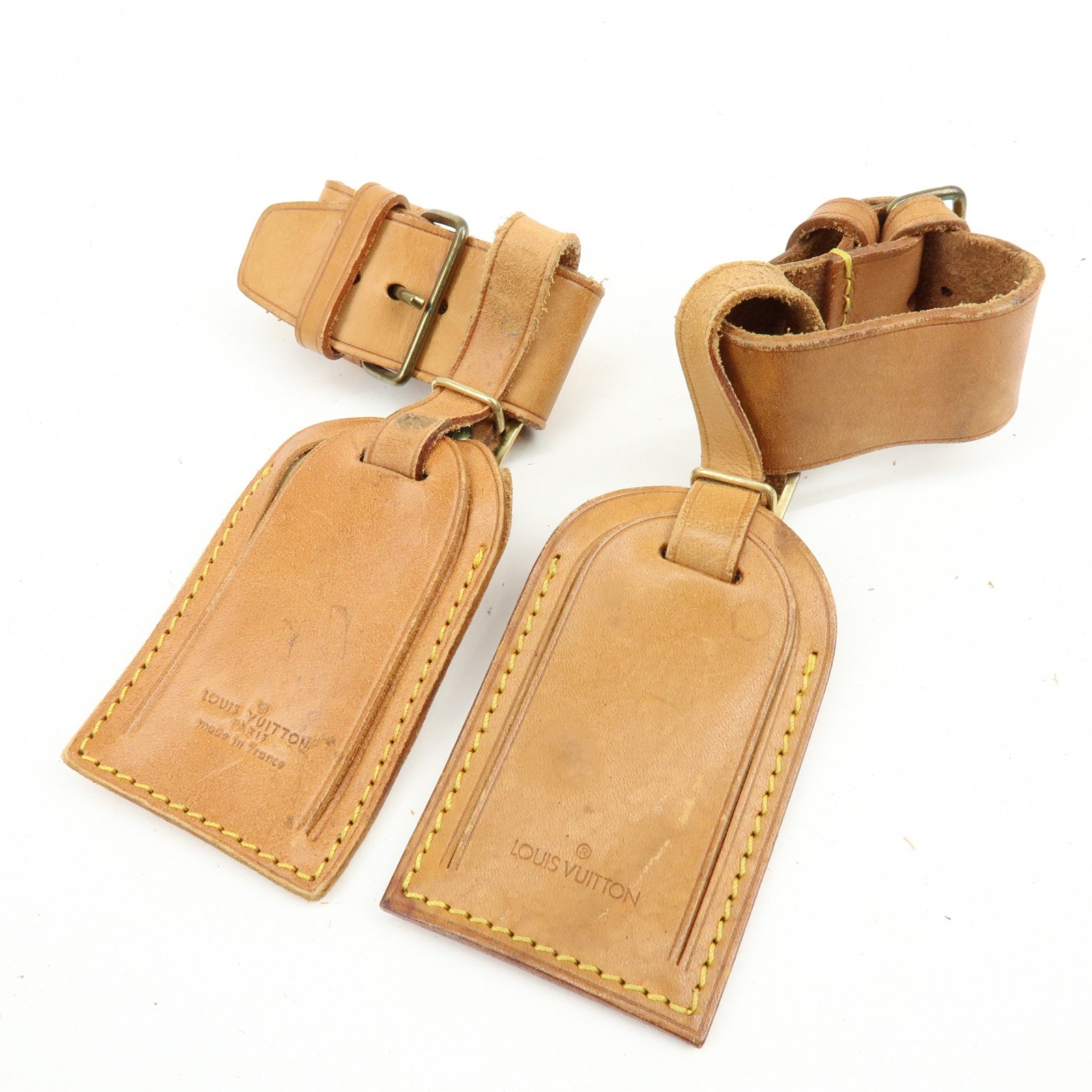 Louis Vuitton Set of 10 Leather Name Tag & Poignet Natural