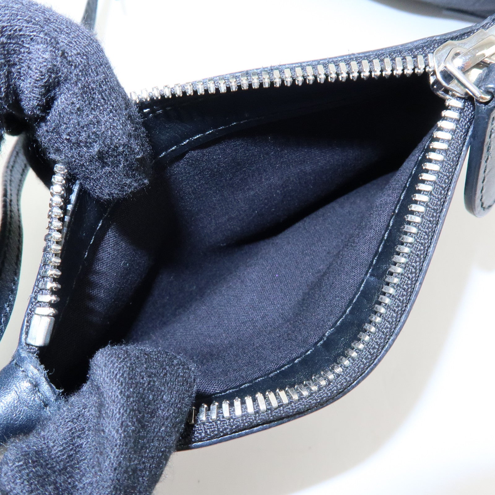 BALENCIAGA Navy Cabas XS Canvas Leather 2Way Bag Black 390346