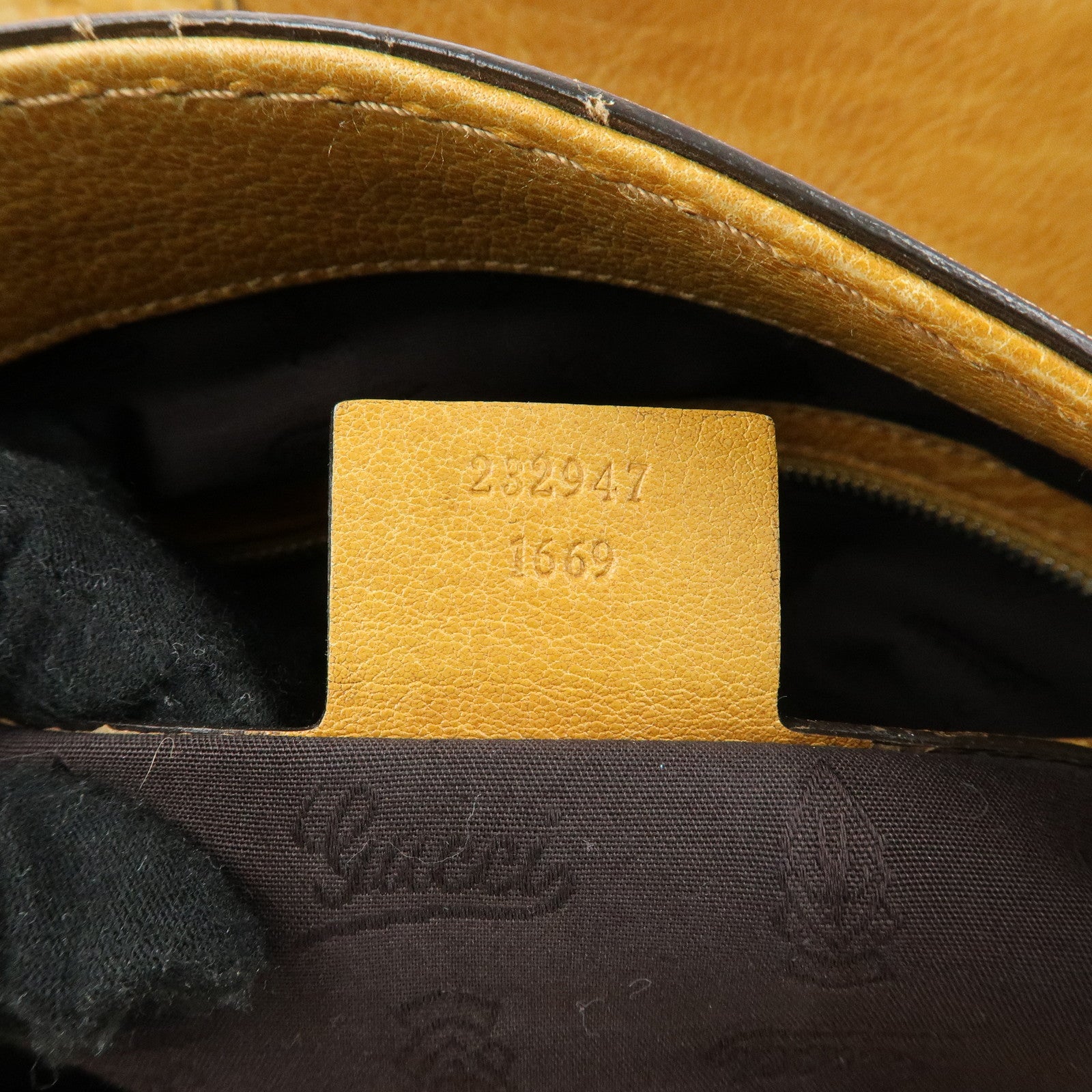 GUCCI Bamboo Bar Guccissima Leather Tote Bag Mustard 232947
