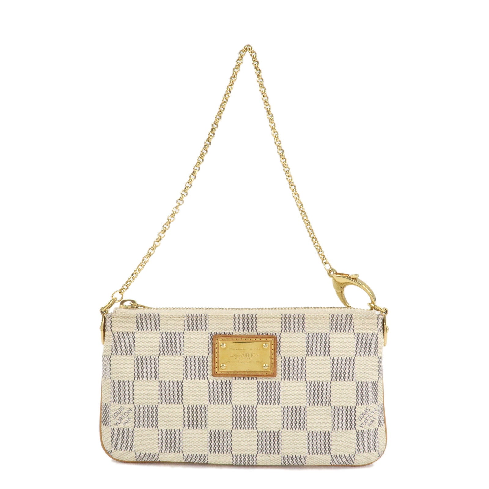 Louis Vuitton Damier Azur Pochette Milla MM Mini Pouch N60027 Used