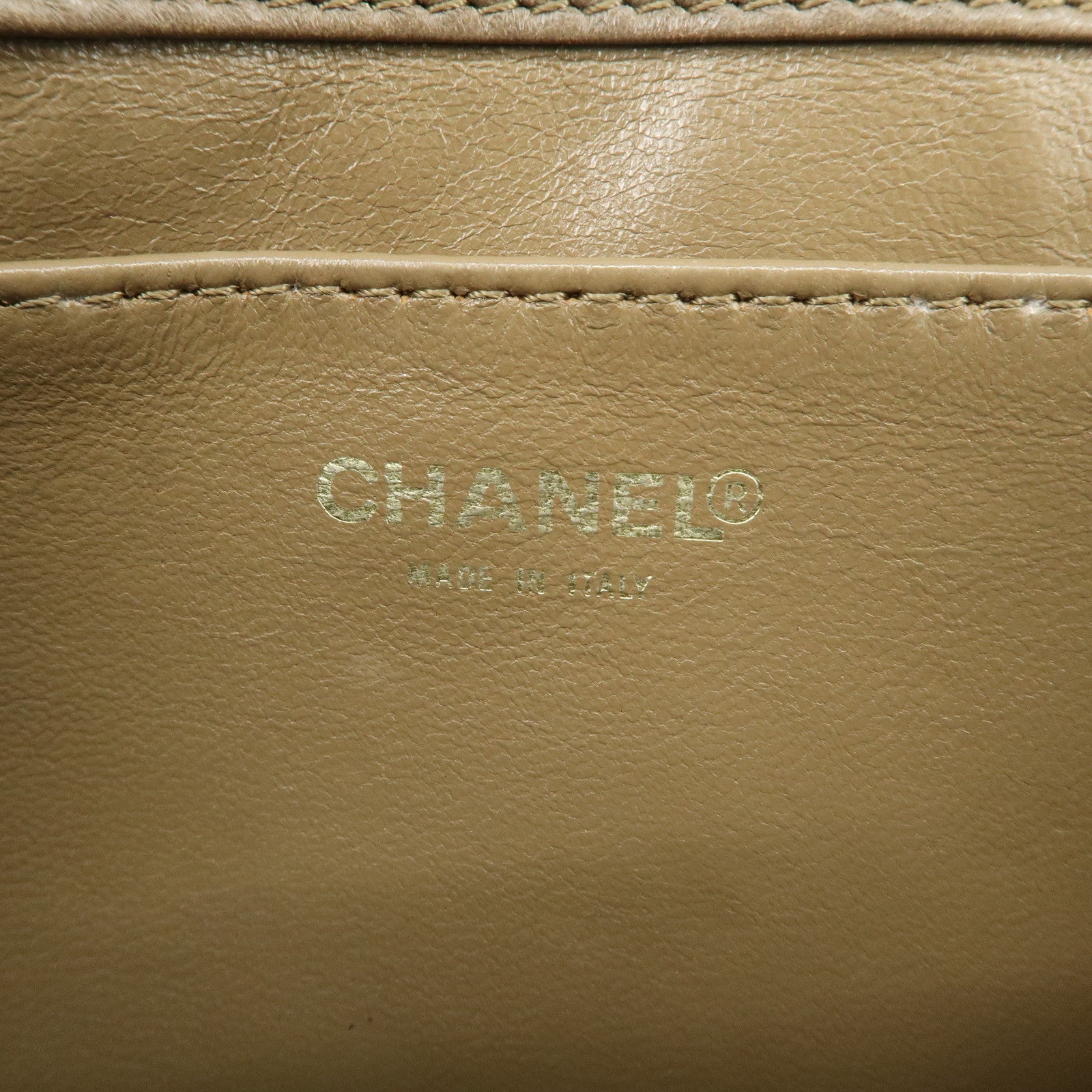 CHANEL COCO Mark Wide Stitch Chocolate Bar Chain Shoulder Bag Blue Gold Used