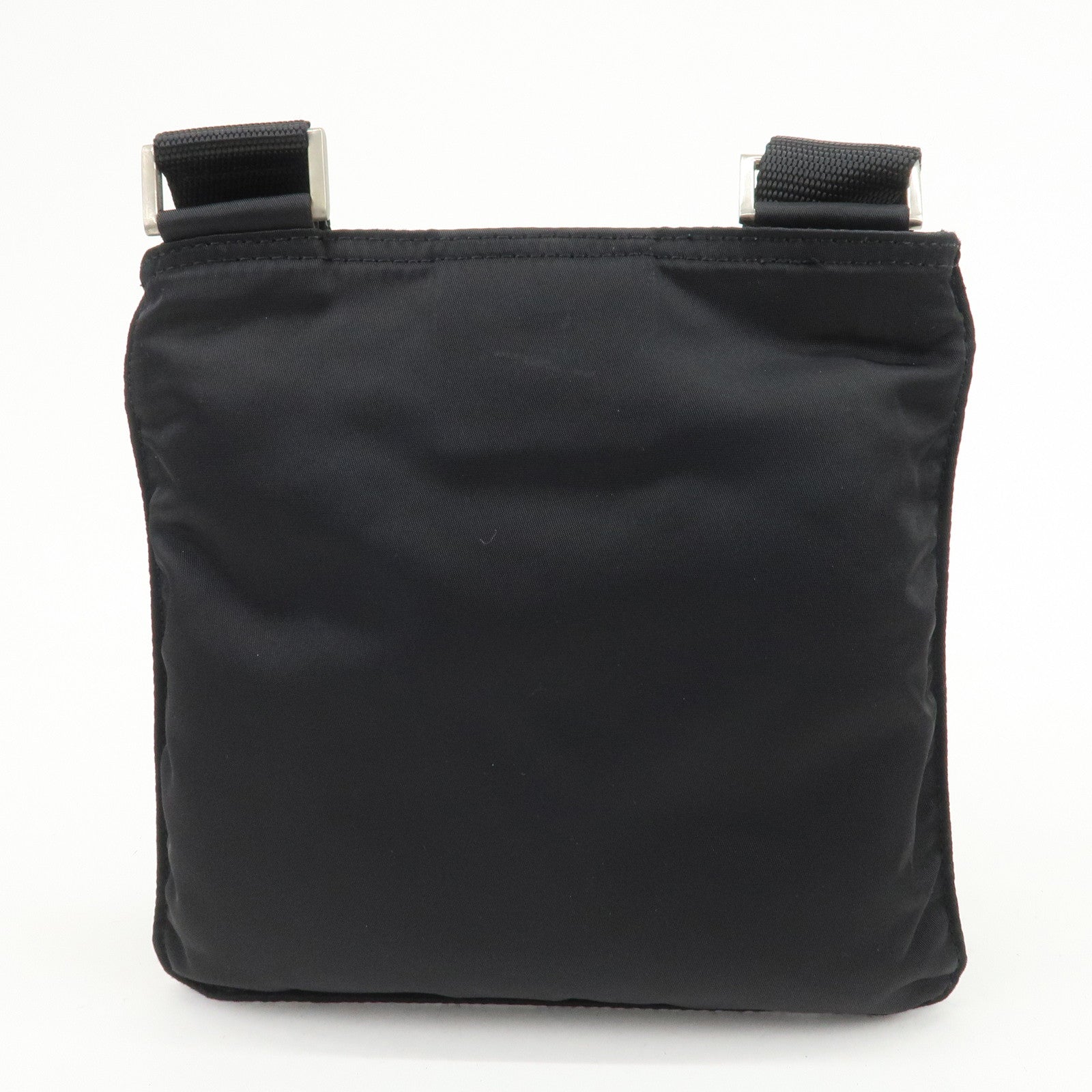 PRADA Triangle Logo Nylon Shoulder Bag Crossbody Bag Black B7372