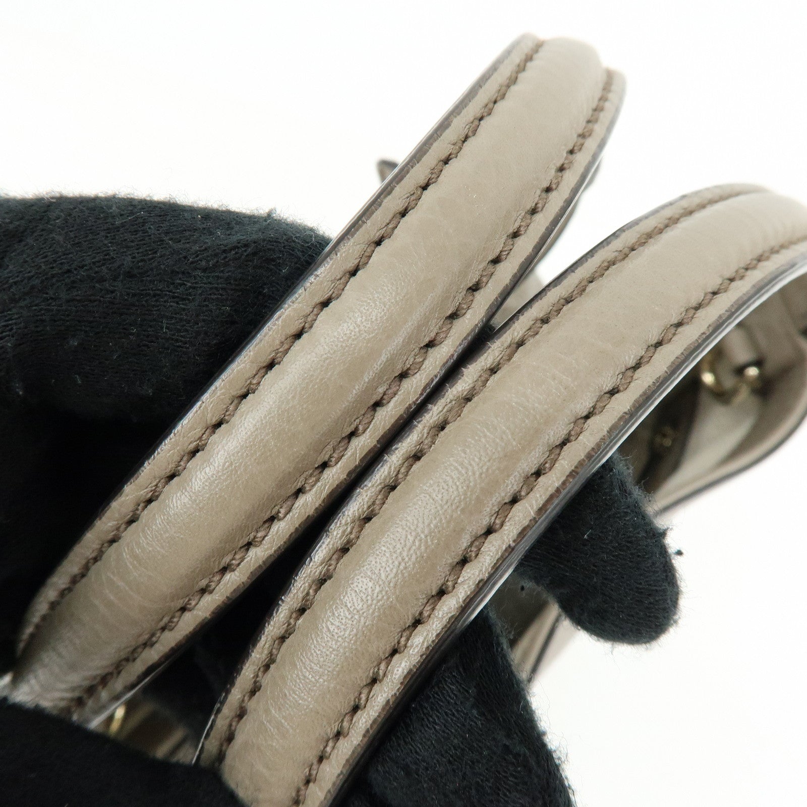 GUCCI SOHO Interlocking G Calf Leather 2Way Hand Bag Gray 336751