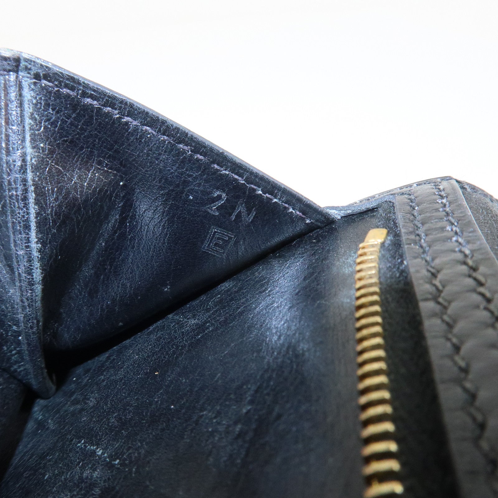 HERMES Bearn Classic Box Calf □E Stamped Bi-Fold Long Wallet Black