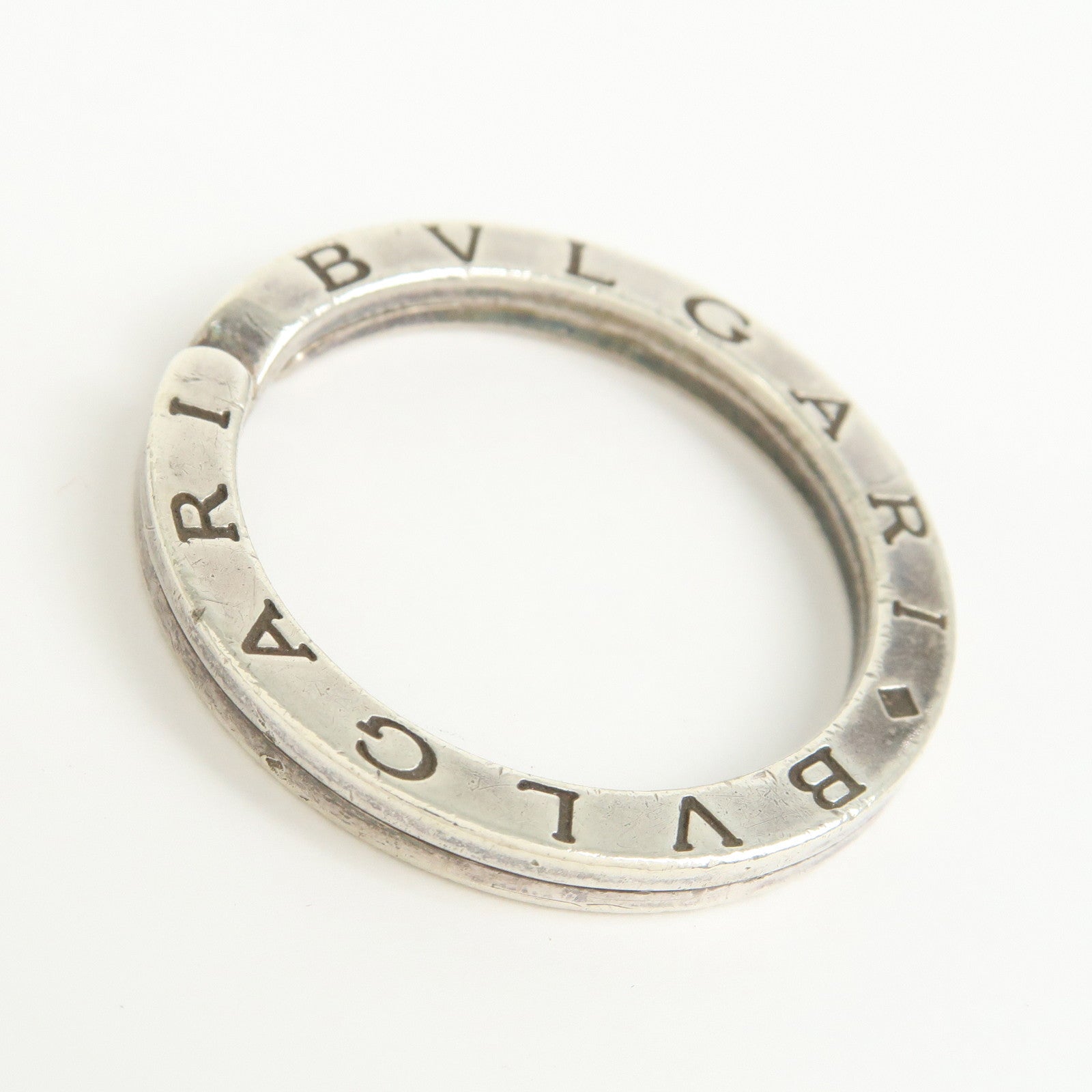 BVLGARI Double Logo Bag Charm Key Ring SV925 Silver