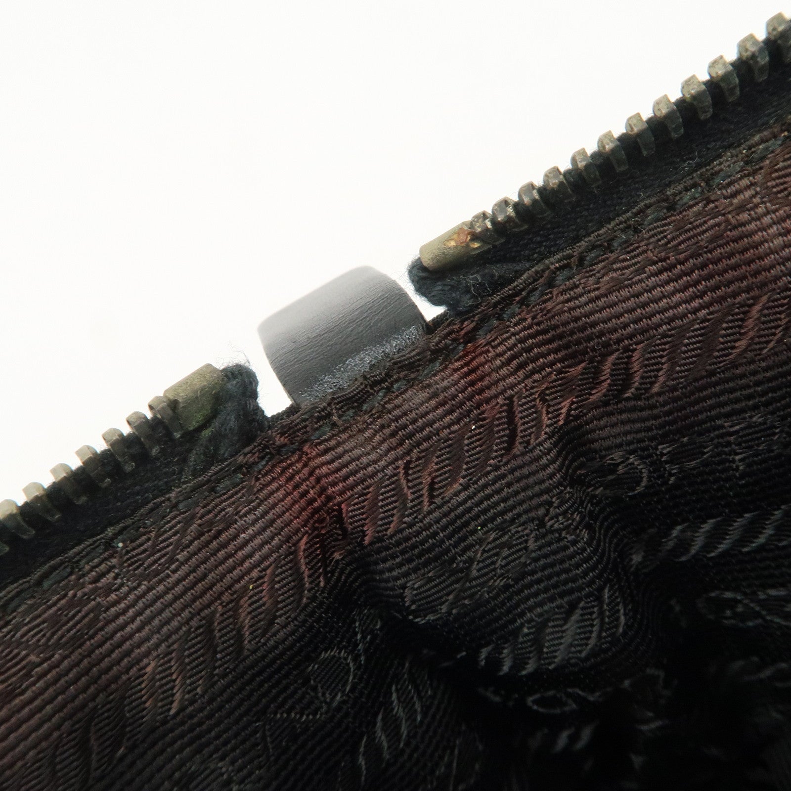 PRADA Triangle Logo Nylon Leather Shoulder Bag Hand Bag Black