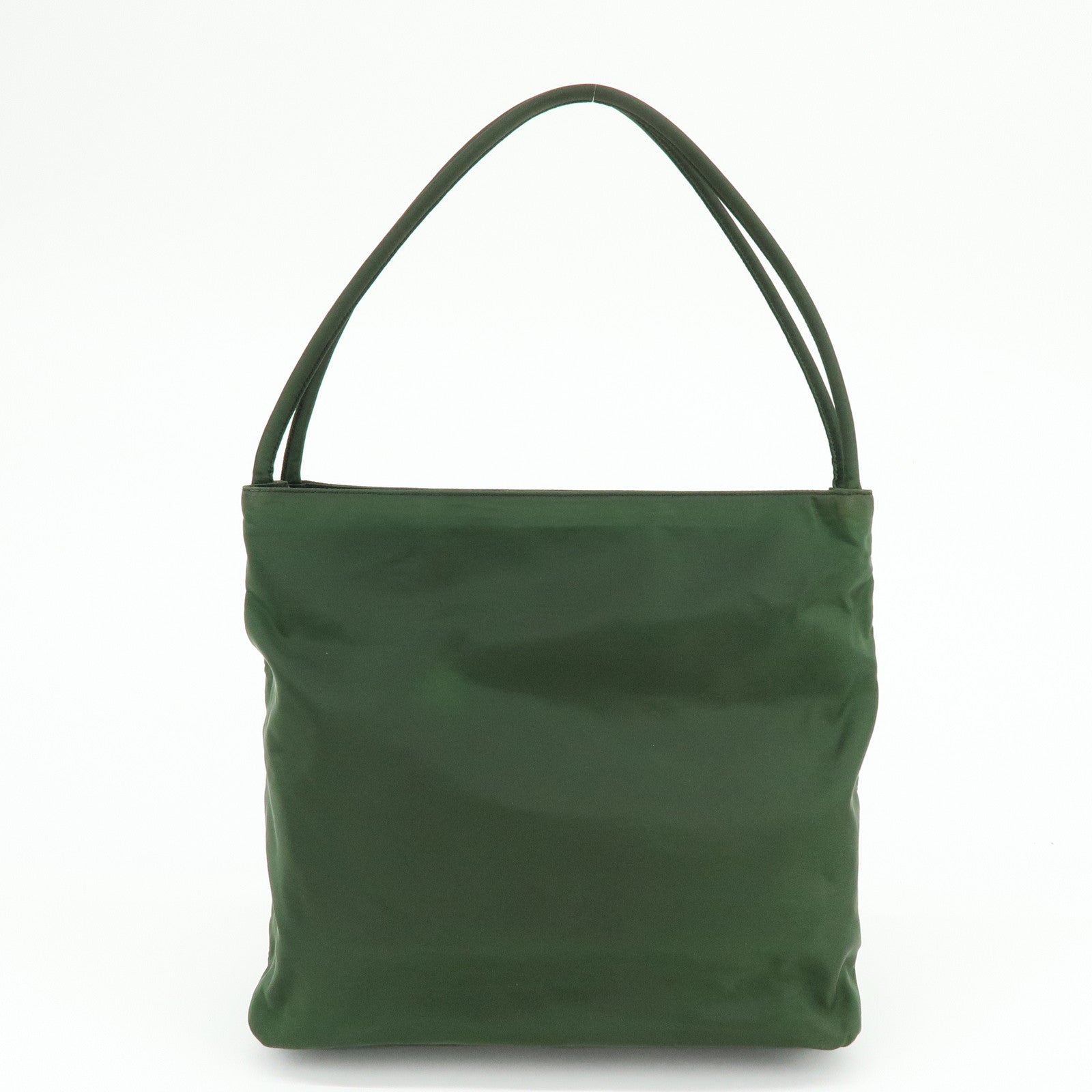 PRADA Triangle Logo Nylon Shoulder Bag Hand Bag Green B6242