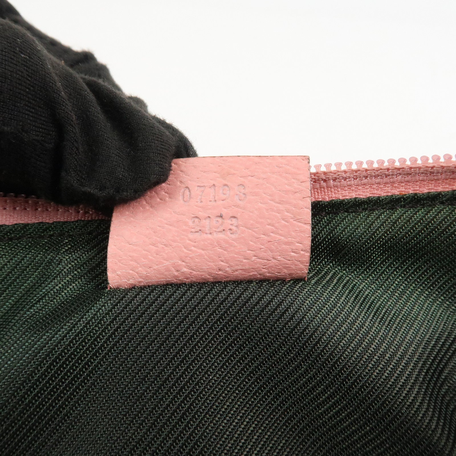 GUCCI Boat Bag GG Canvas Leather Hand Bag Brown Pink 07198