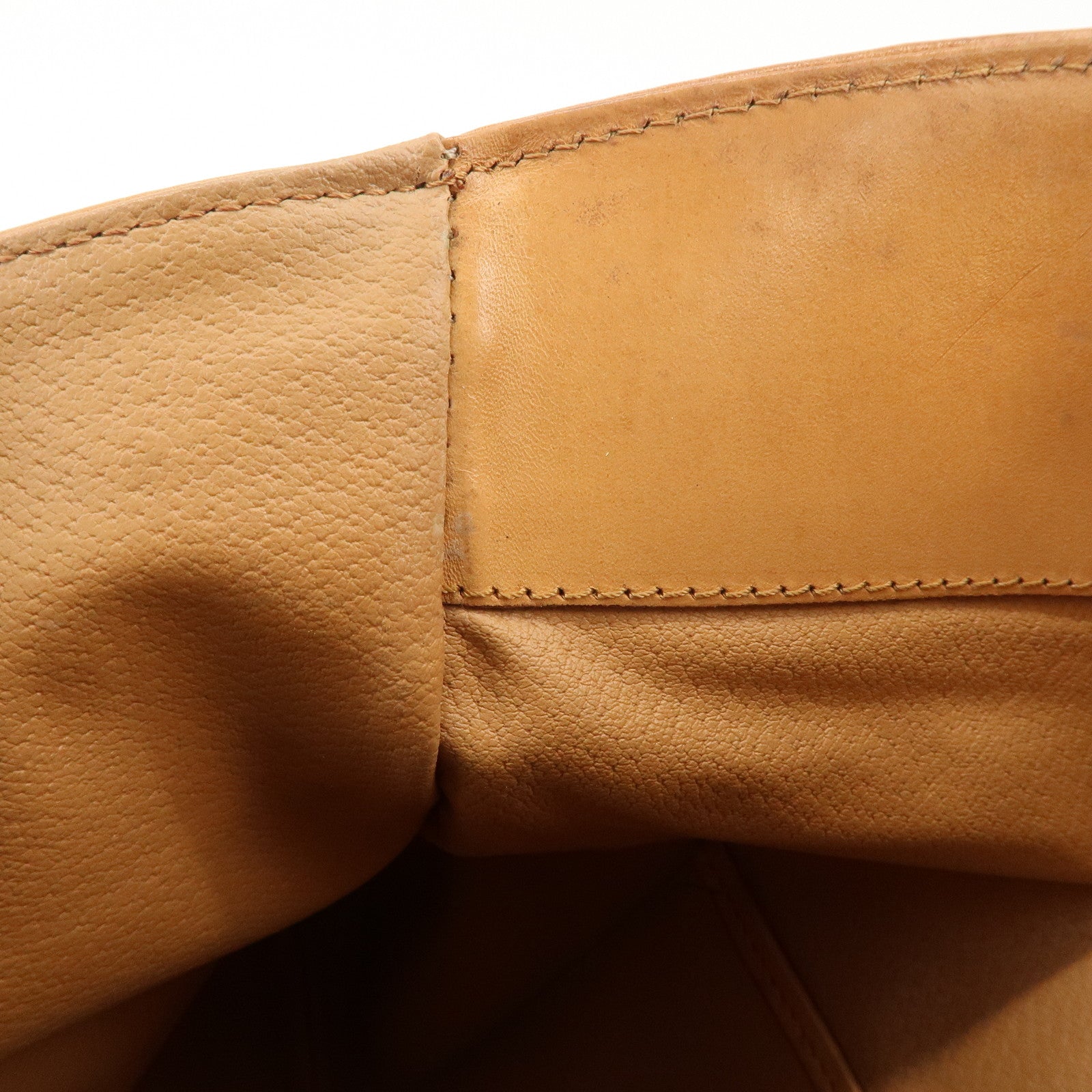 CELINE Macadam PVC Leather Clutch Bag Hand Bag Brown Beige