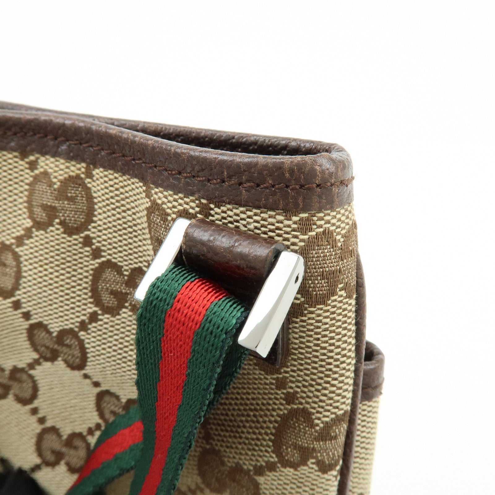 GUCCI Sherry GG Canvas Shoulder Crossbody Bag Beige Brown 141863