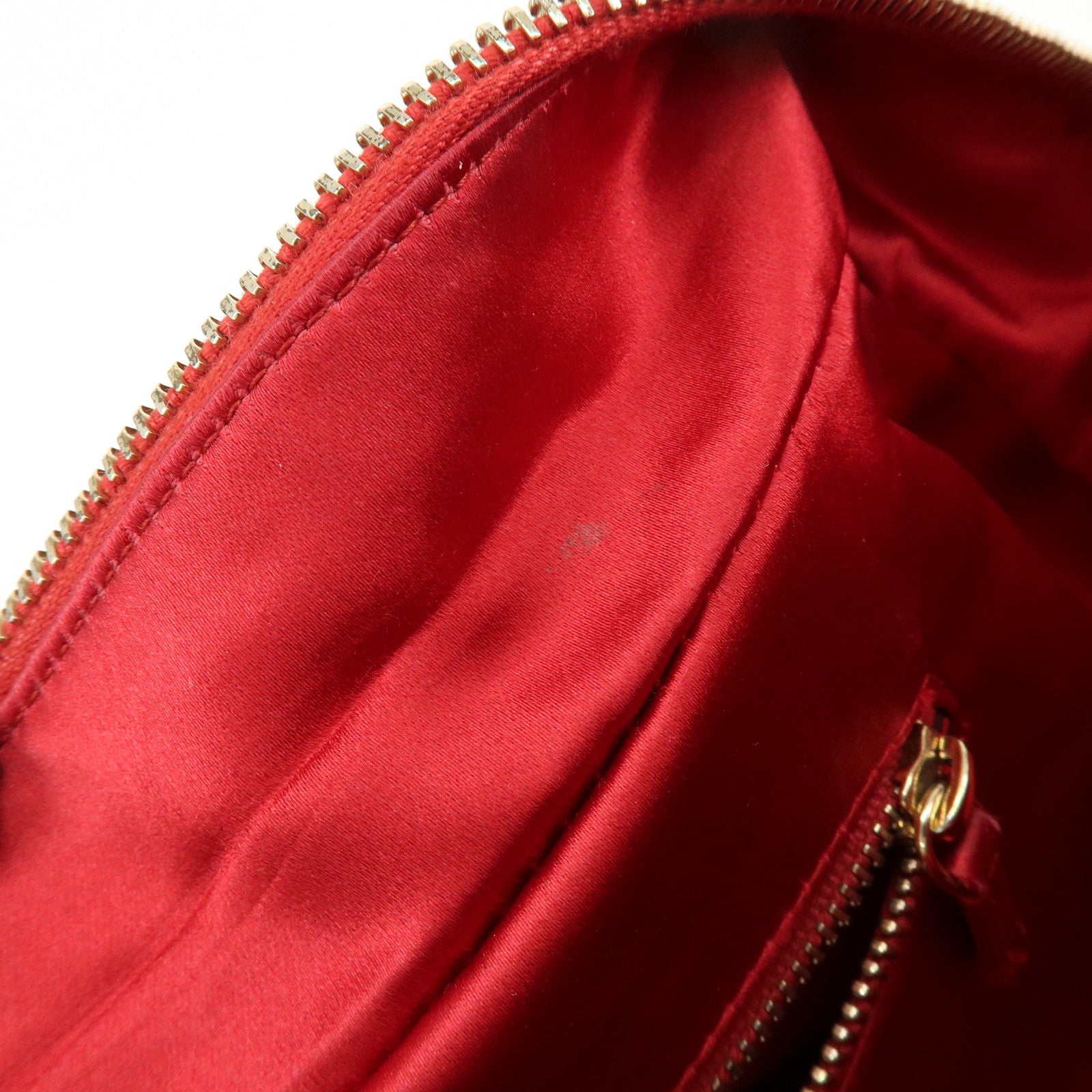 PRADA Triangle Logo Saffiano Leather Shoulder Bag Hand Bag Red