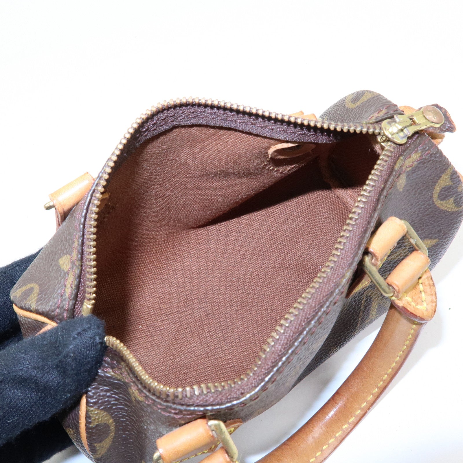 Louis Vuitton Monogram Mini Speedy Hand Bag Brown M41534