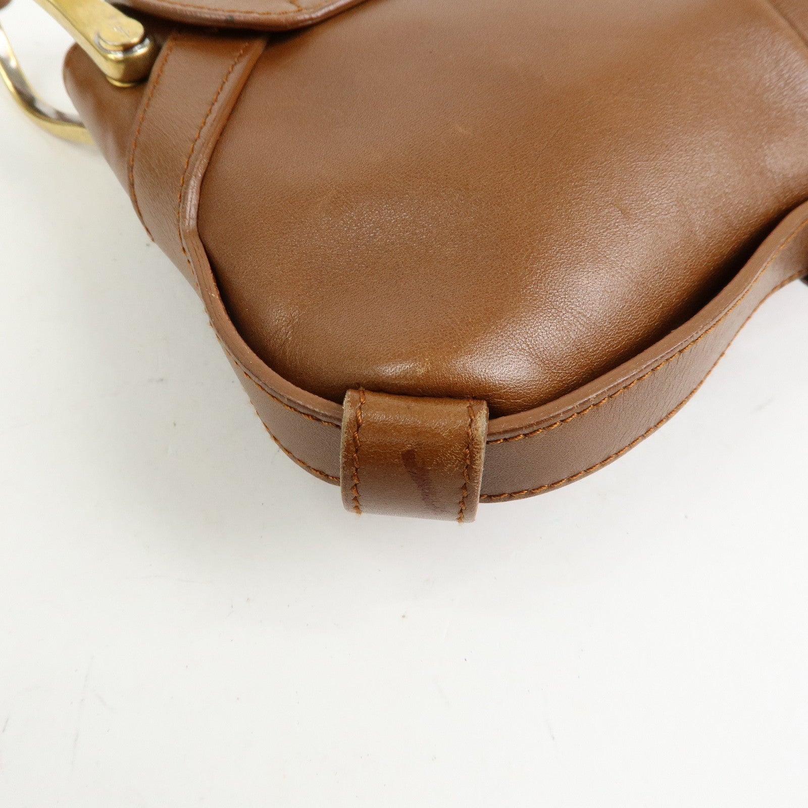 SAINT LAURENT PARIS Leather Shoulder Bag Hand Bag Brown