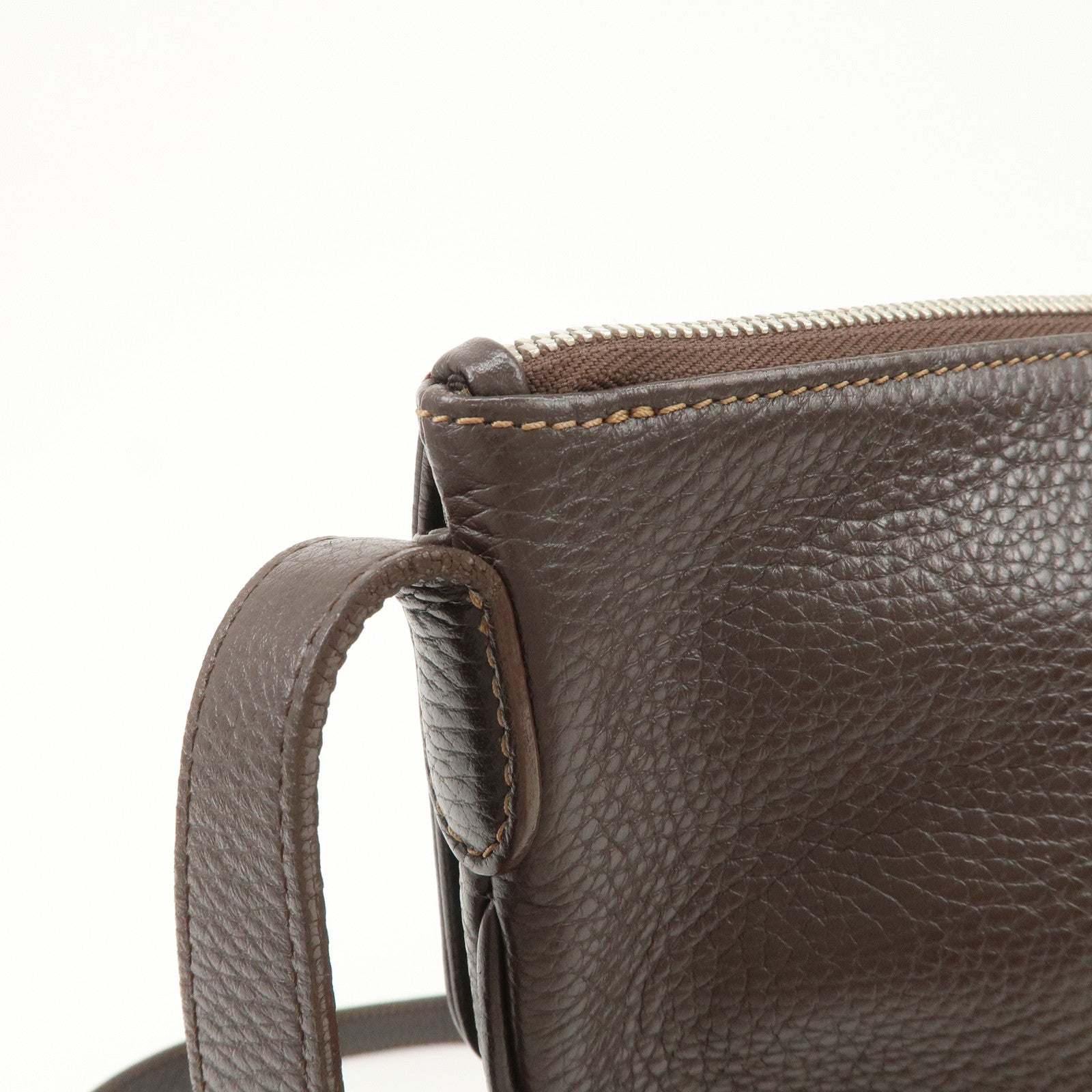 LOEWE Senda Logo Leather Shoulder Bag Crossbody Bag Brown