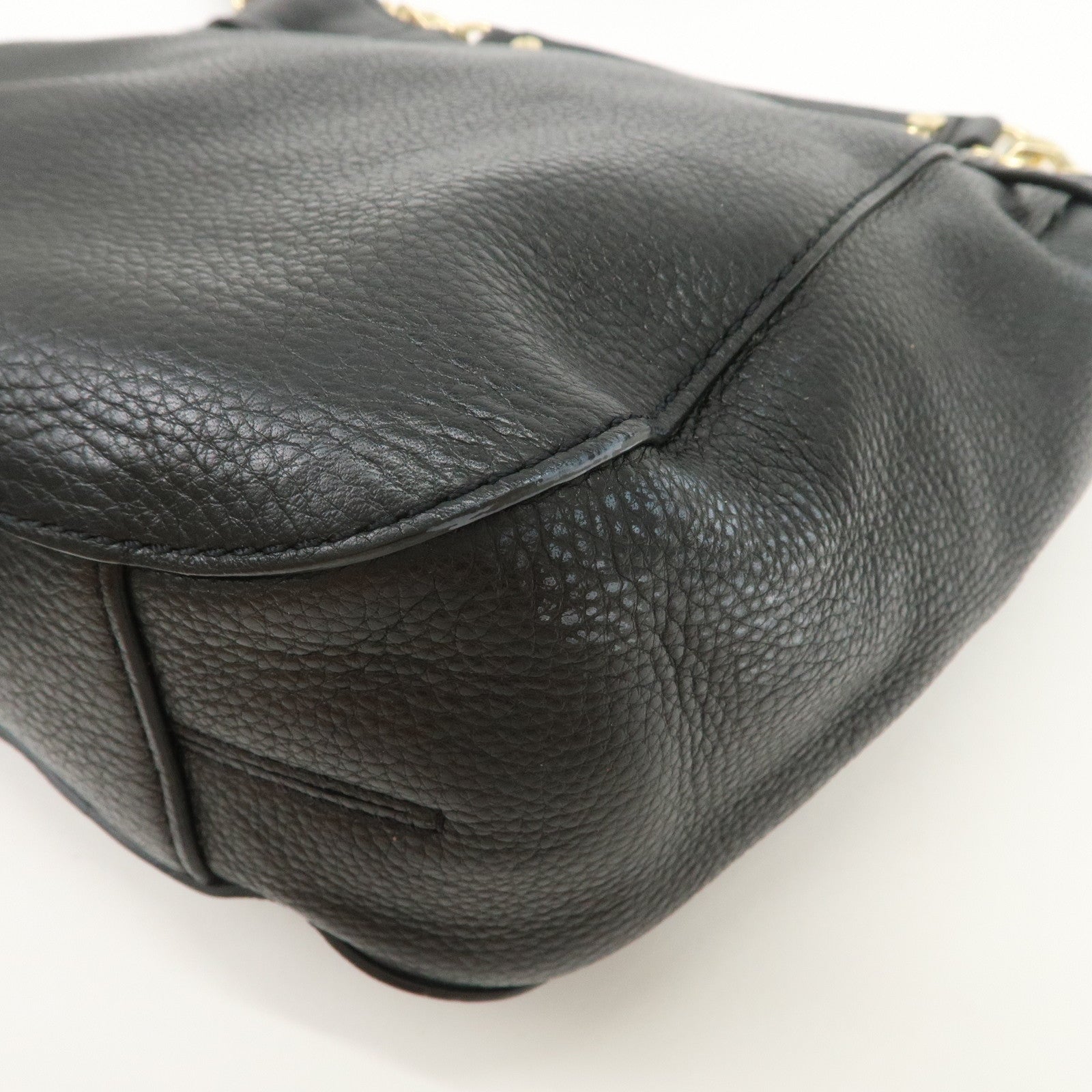 MICHAEL KORS Logo Leather 2Way Bag Hand Bag Shoulder Bag Black